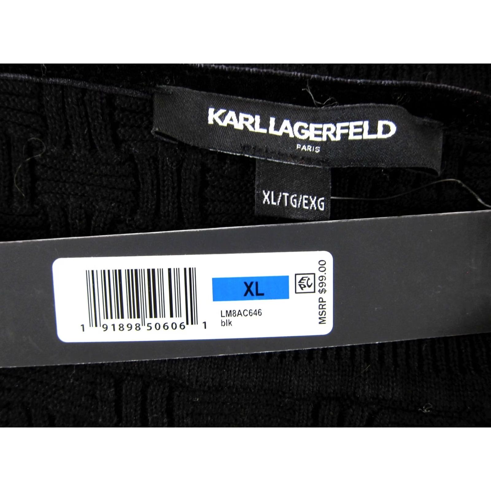 Karl Lagerfeld KARL LAGERFELD Paris Black Knit Herringbone Pullover Sweater Woman XL Size XL / US 12-14 / IT 48-50 - 3 Thumbnail