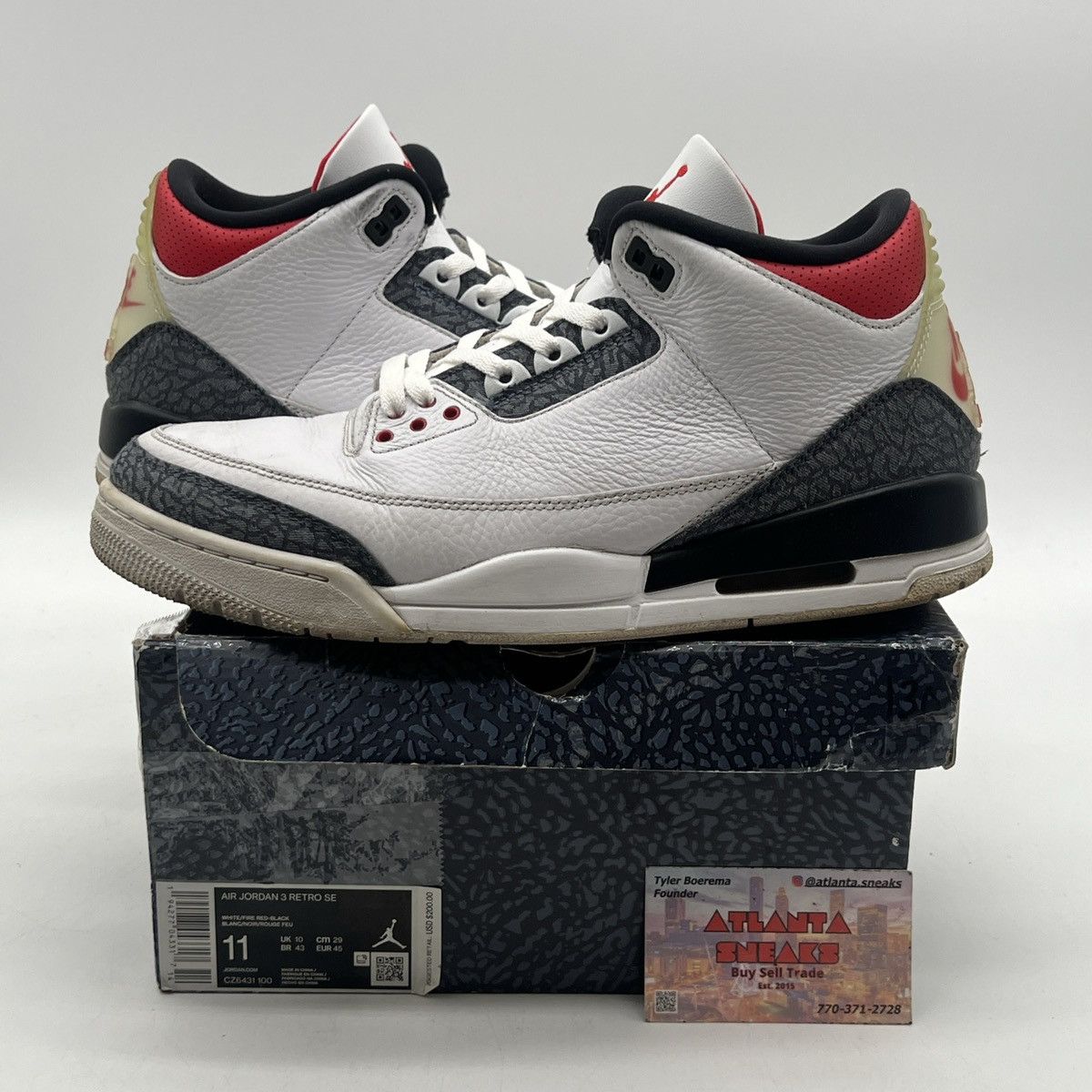 Jordan Brand Air Jordan 3 denim fire red Size US 11 / EU 44 - 1 Thumbnail