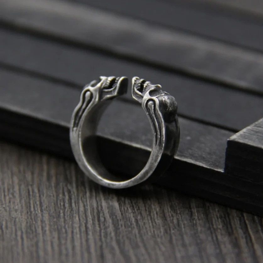 Jewelry Double skull Rings Size ONE SIZE - 4 Thumbnail