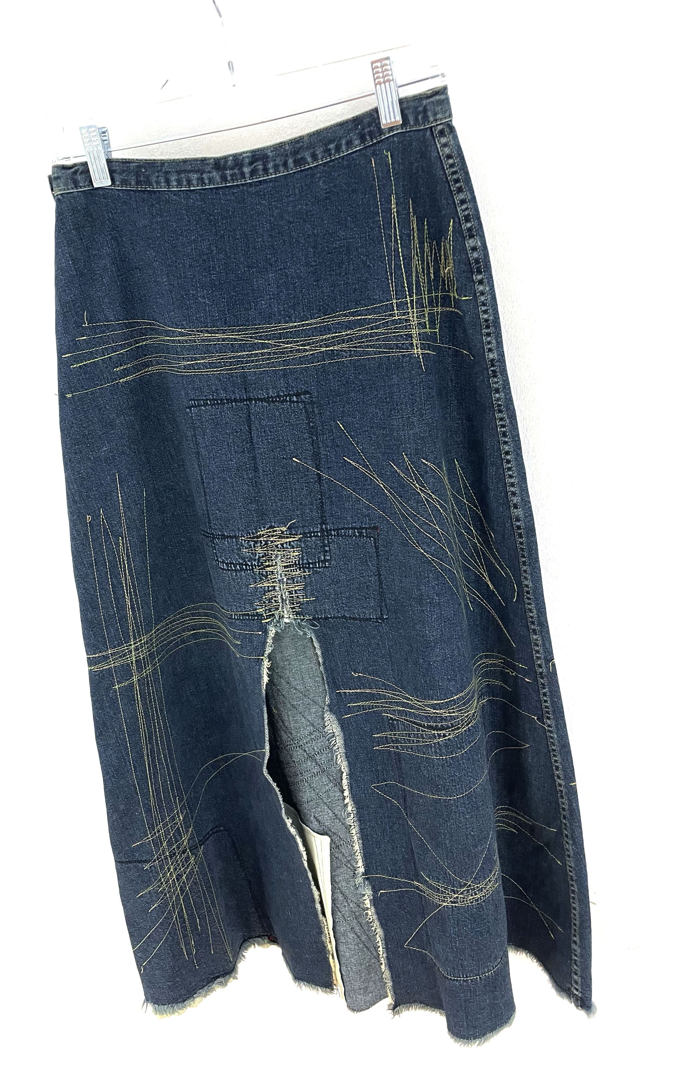 Hysteric Glamour Stitch Denim Maxi Skirt Size 27" / US 4 / IT 40 - 9 Thumbnail