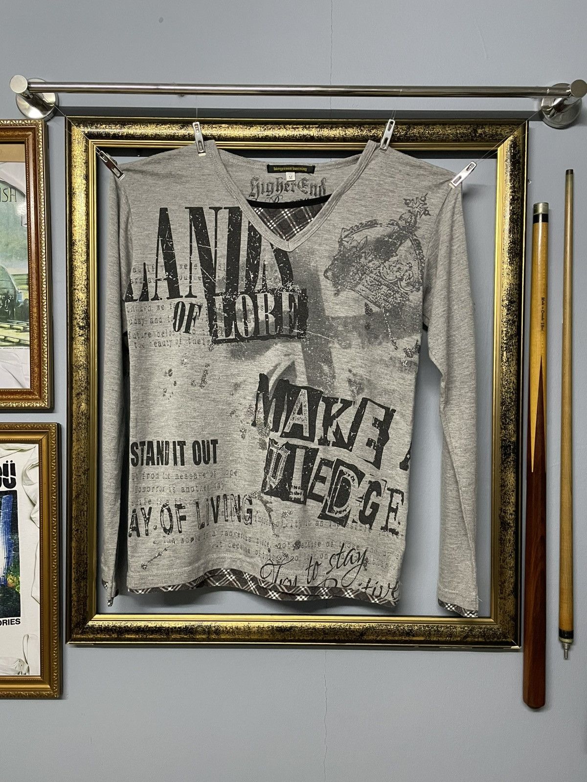Japanese Brand Vintage Japan Dangerous Warning Stand It Out Punk Longsleeve Size US XS / EU 42 / 0 - 1 Thumbnail
