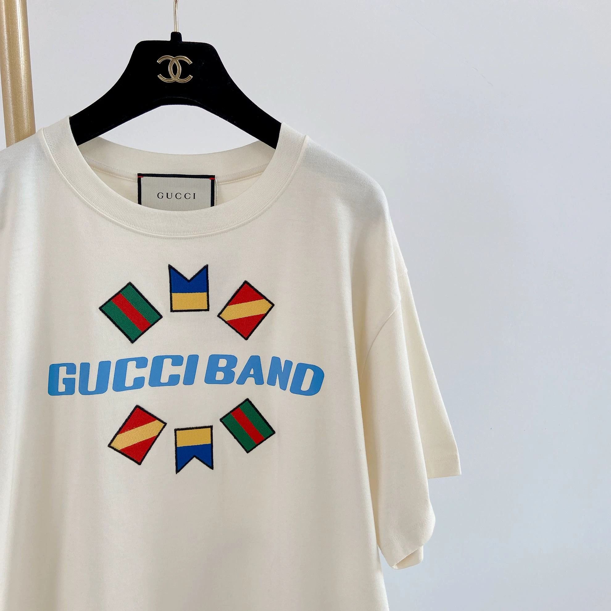 Gucci Gucci Beige Embroidered T-shirt S Size US S / EU 44-46 / 1 - 3 Thumbnail