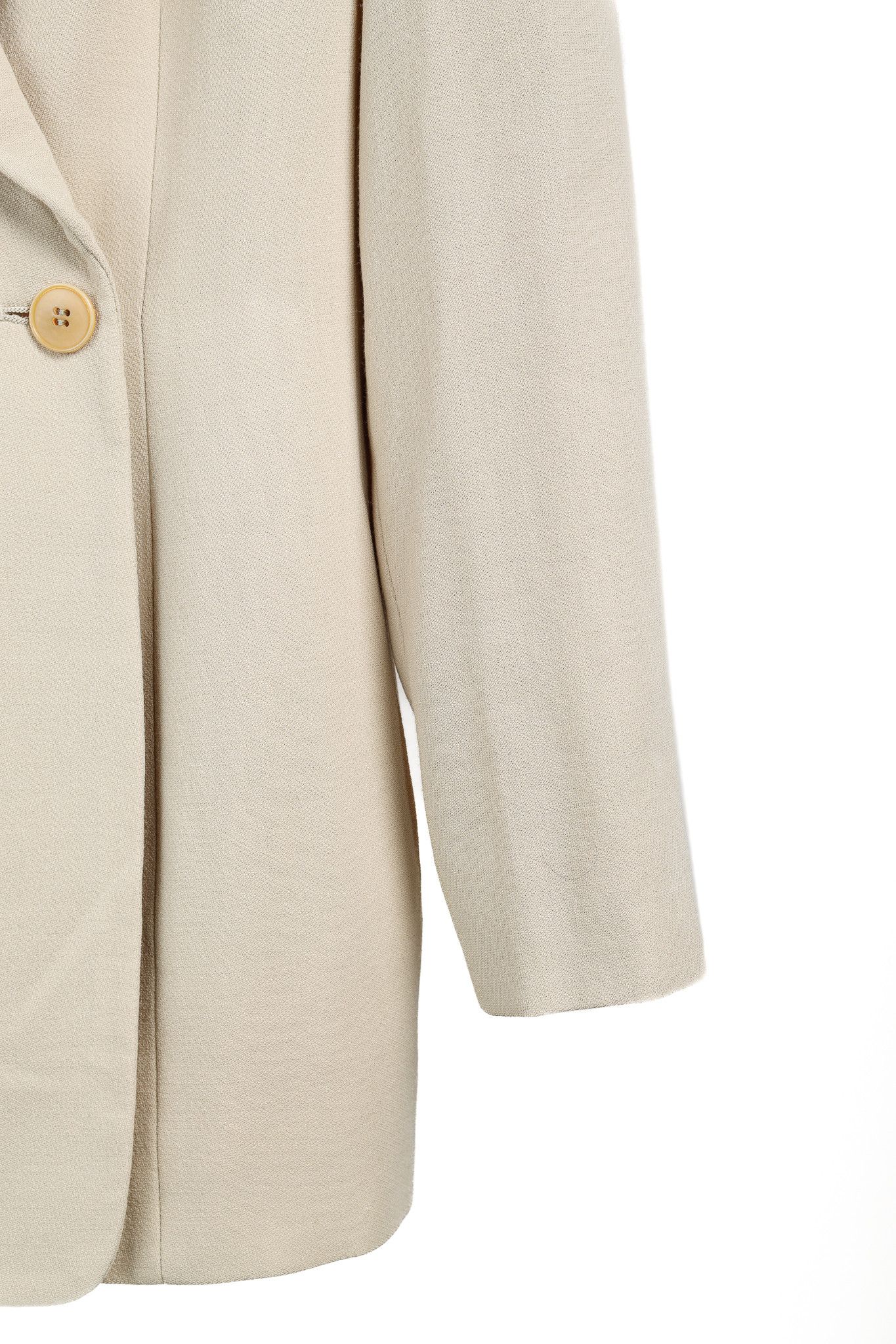 Giorgio Armani Giorgio Armani Vintage Minimalist Beige Wool Blazer Size XS / US 0-2 / IT 36-38 - 6 Thumbnail