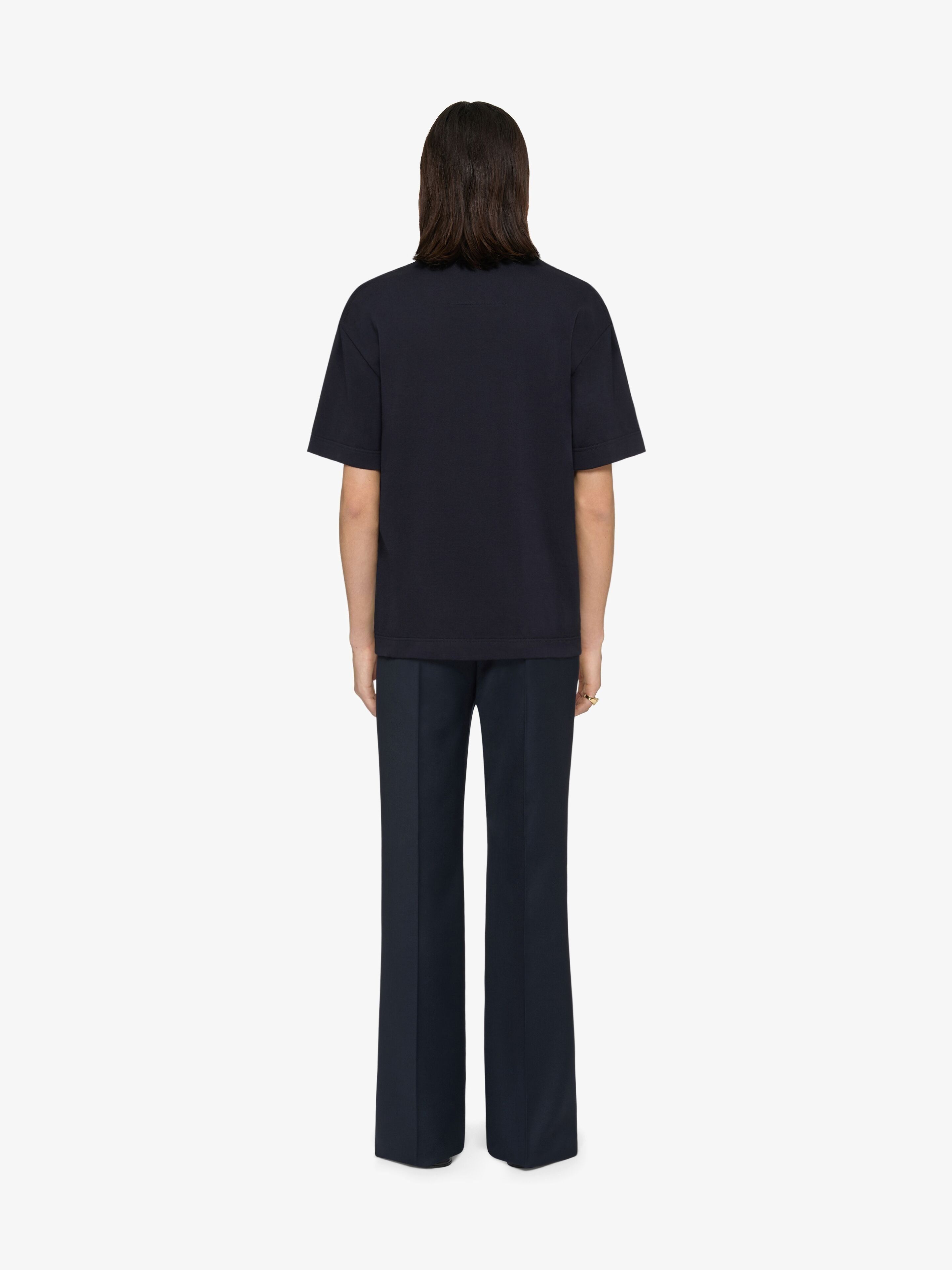 Givenchy o1w1db10326 Knitted Crew Neck T-Shirt in Dark Blue Size US M / EU 48-50 / 2 - 3 Thumbnail