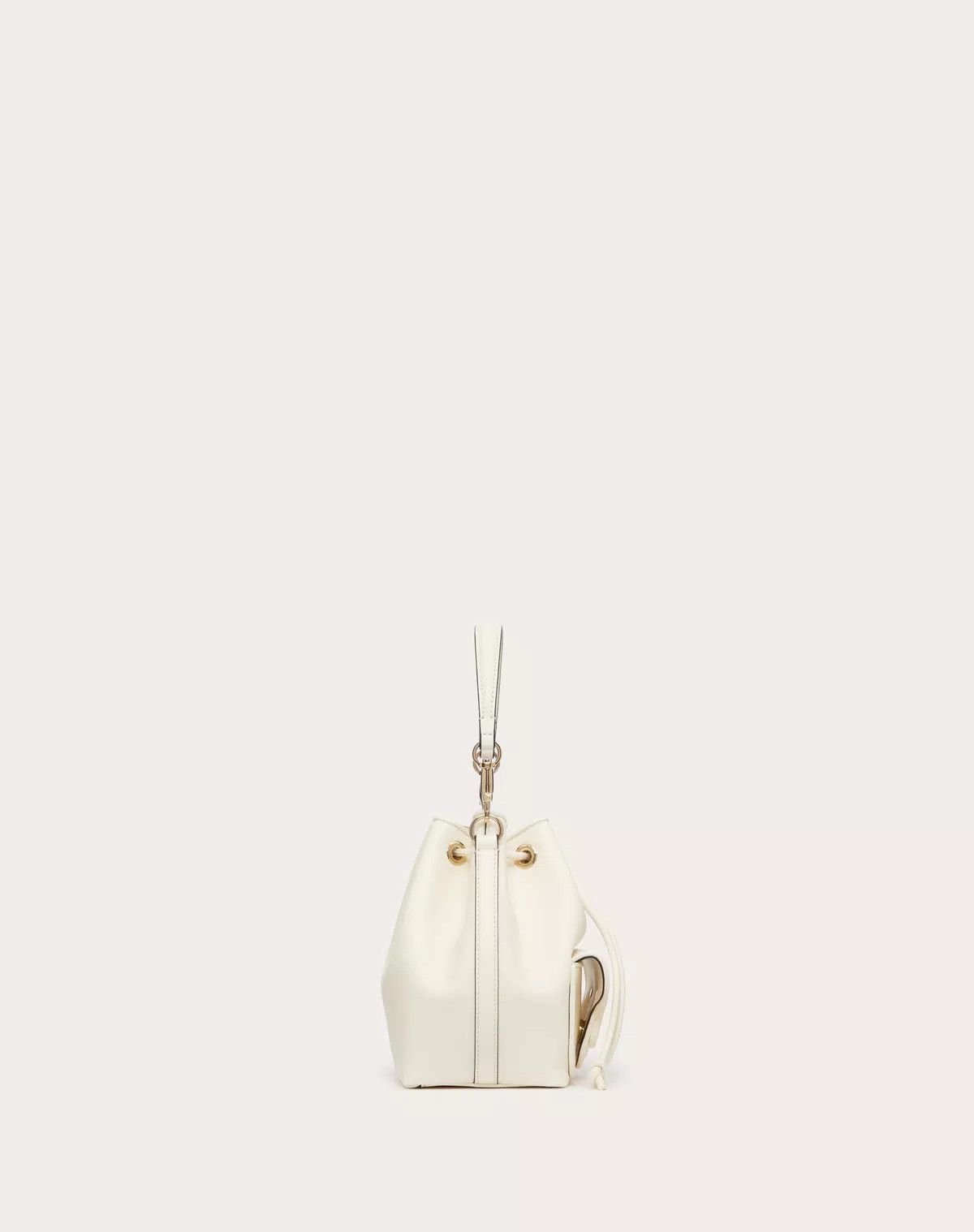 Valentino oc11z0725 Size:OS/Locò Calfskin Bucket Bag in White Size ONE SIZE - 4 Thumbnail