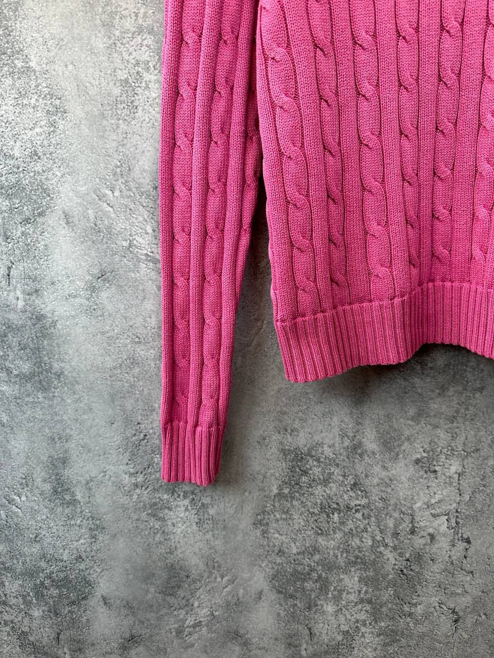 Polo Ralph Lauren Cable Knit V-Neck Sweater Pink Pullover