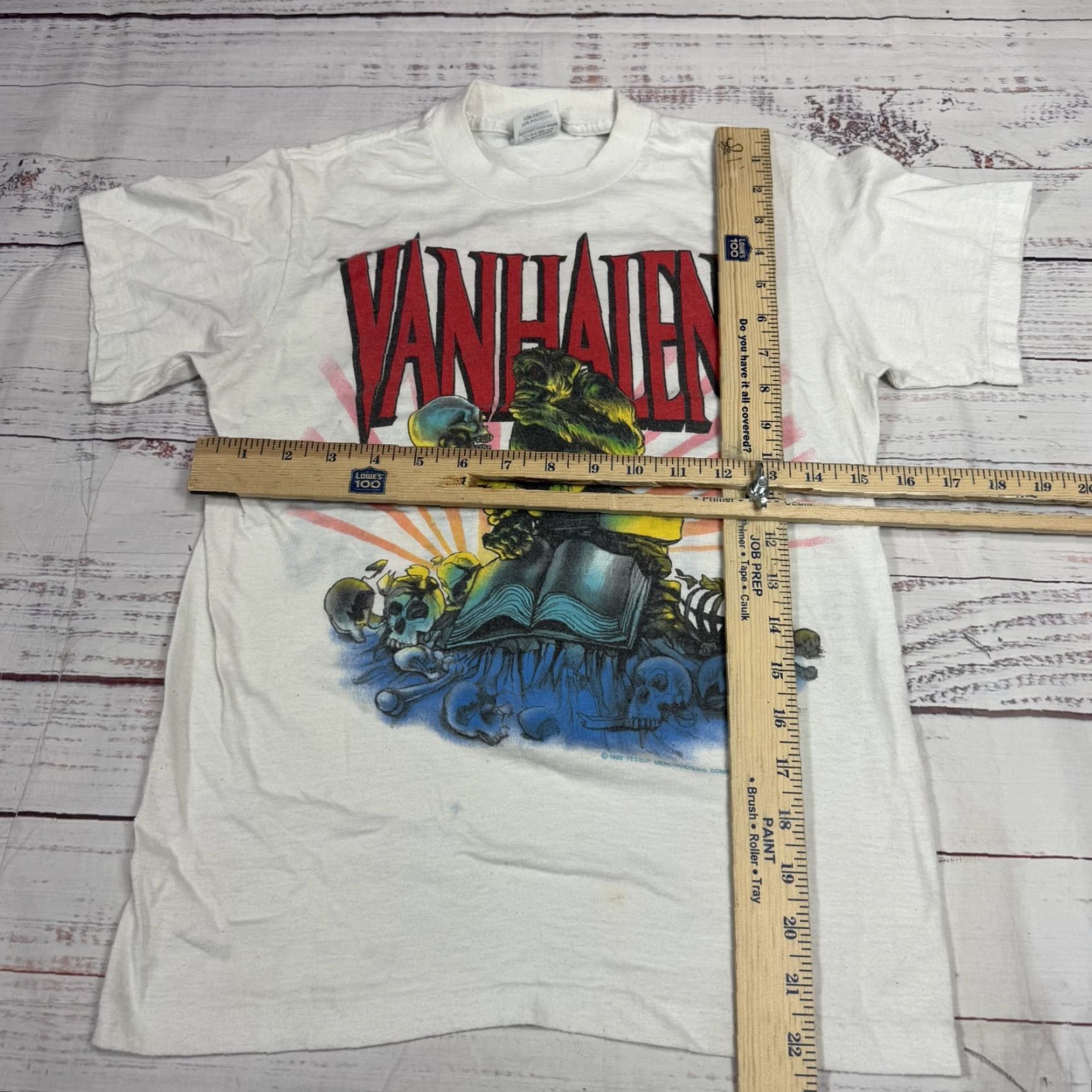 Vintage Van Halen 1988 Monsters of Rock Tour T Shirt Ape Graphics White Tag M womens XXS Size XXS / US 00 / IT 34 - 3 Thumbnail