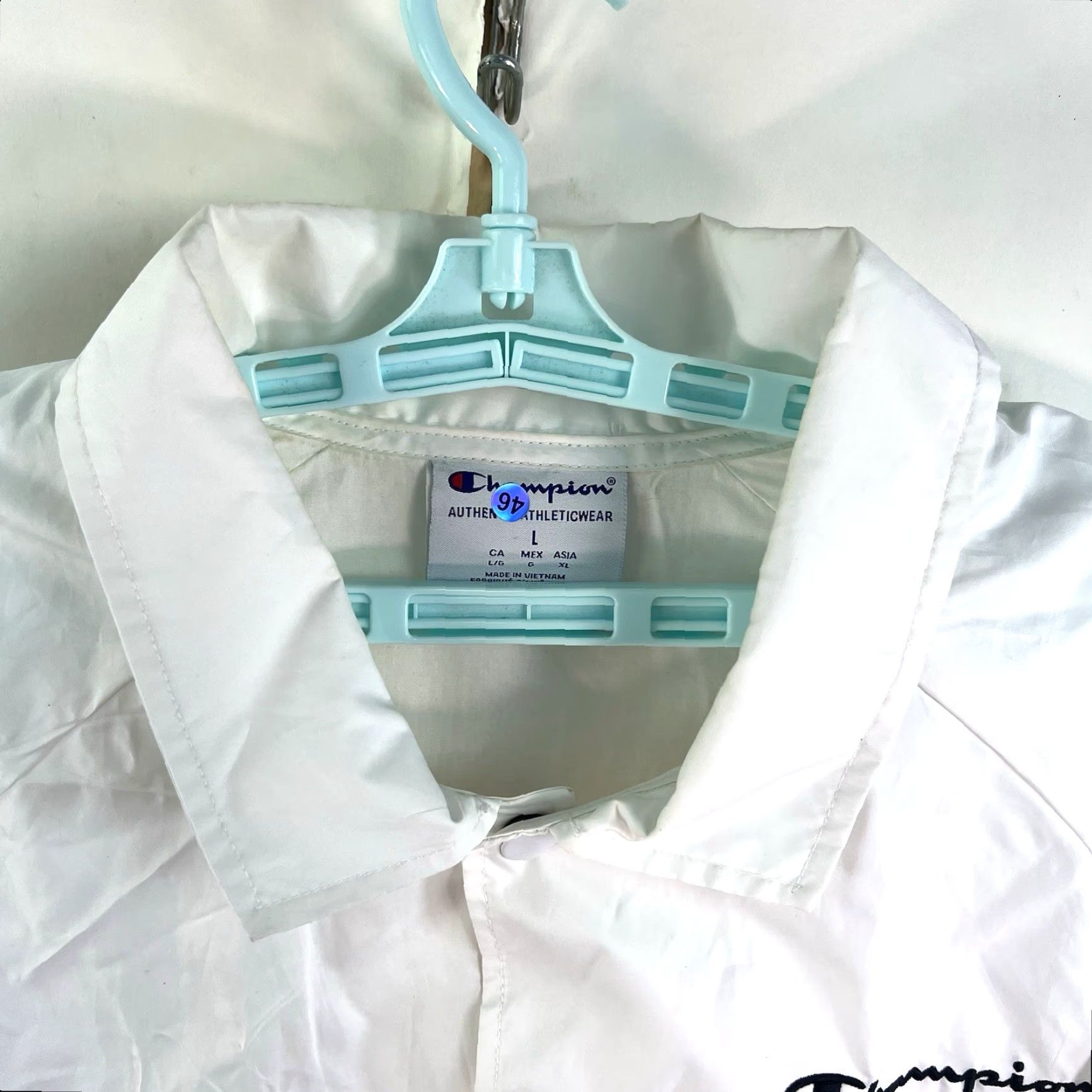 Champion VINTAGE Champion Windbreaker Jacket Mens Size L White 90s Retro Lightweight Size US L / EU 52-54 / 3 - 3 Thumbnail