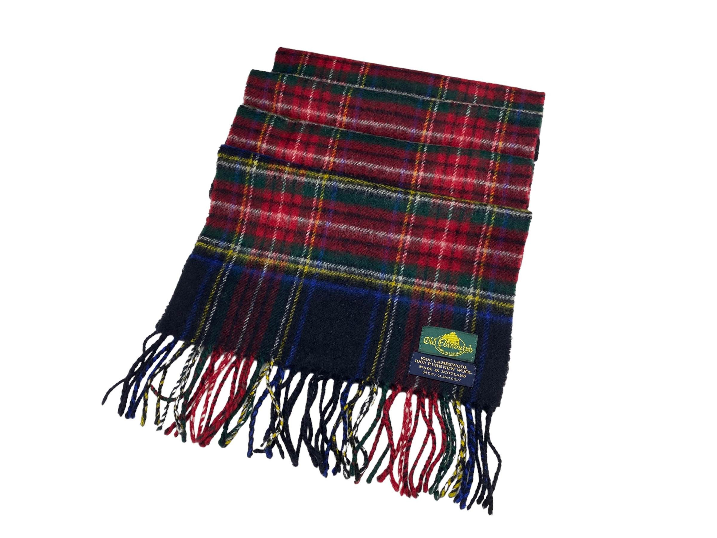Vintage Old Edinburgh Lambswool Tartan Scarf – Vintage Scottish Wool Size ONE SIZE - 4 Thumbnail