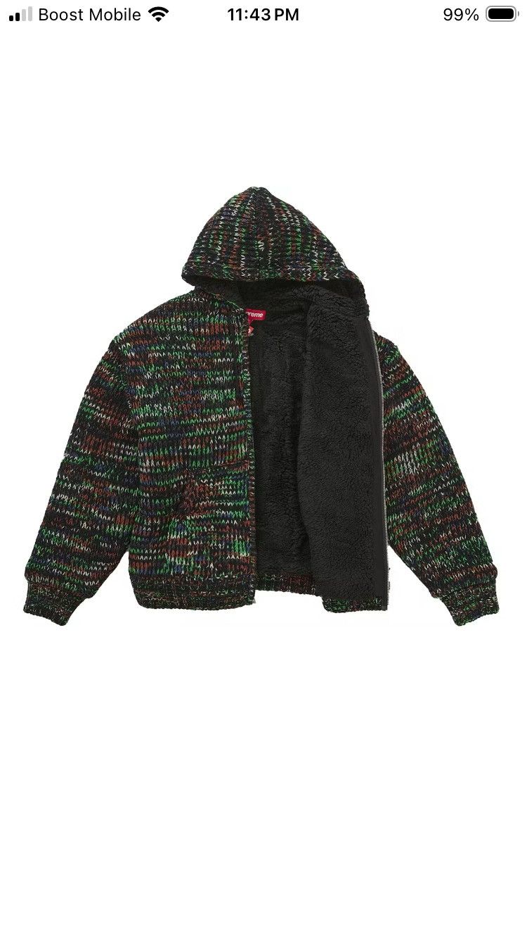 Supreme Supreme Faux Shearling Lined Zip Up Hooded Sweater Size US L / EU 52-54 / 3 - 8 Thumbnail
