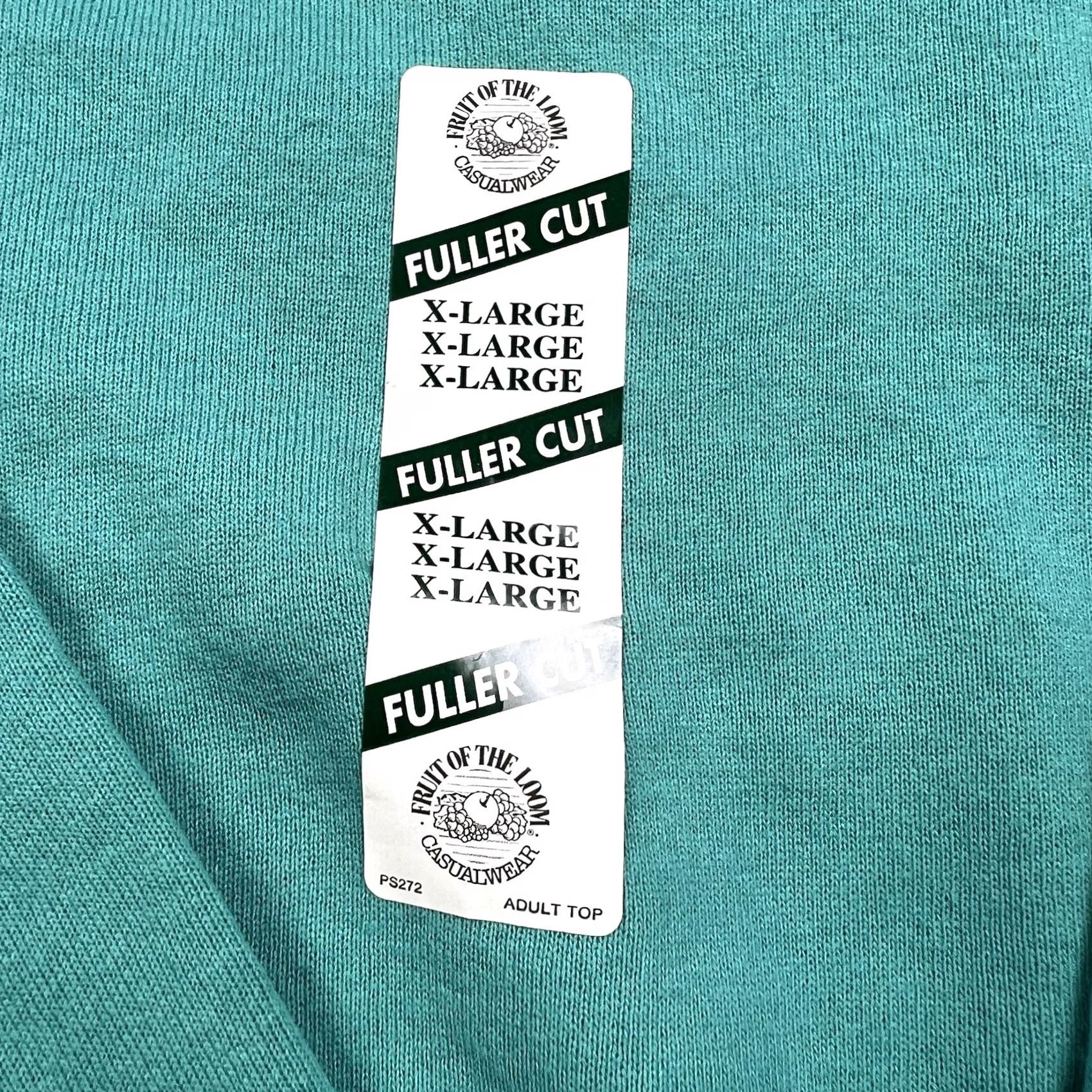 Fruit Of The Loom VINTAGE Fruit of the Loom Raglan Mockneck Sweatshirt Womens XL Teal Size XL / US 12-14 / IT 48-50 - 7 Thumbnail