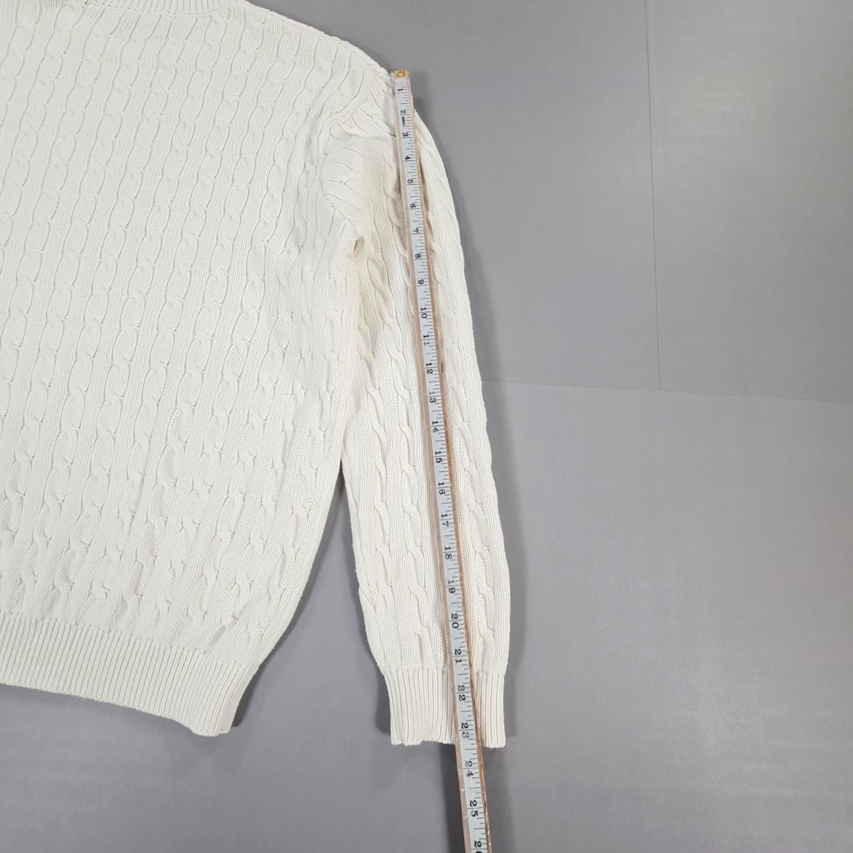 Brandy Melville VINTAGE Brandy Melville Jumper Womens One Size White Cable-Knit Cotton Blend Pullover Size ONE SIZE - 6 Thumbnail