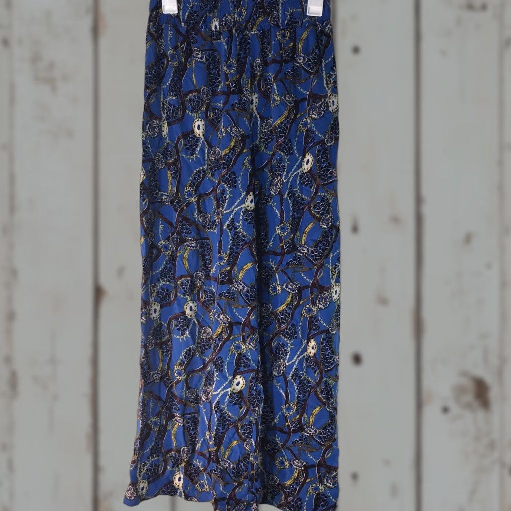 New Look New Look Women's Blue Multi Geometric Print Gaucho Pants Size S Wide-Leg Casual Size 28" / US 6 / IT 42 - 1 Thumbnail