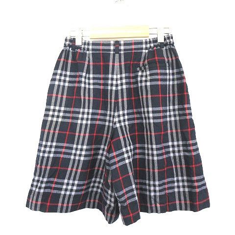 Burberry Burberrys Nova Check Wool Culottes Shorts Navy L Women's Size 26" / US 2 / IT 38 - 2 Thumbnail