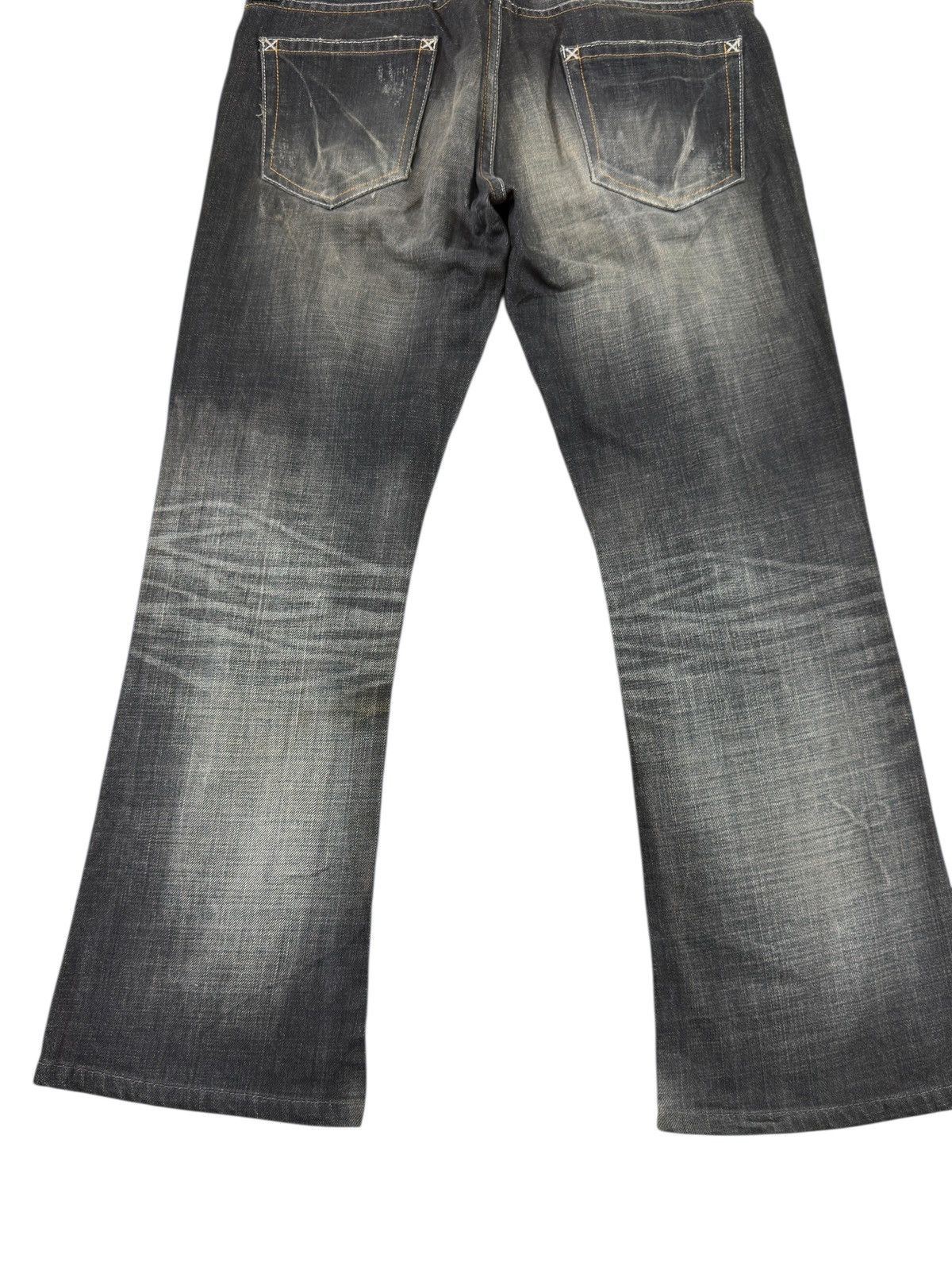 Japanese Brand Tornado mart style VAROSH distressed flare jeans Size US 33 - 4 Thumbnail