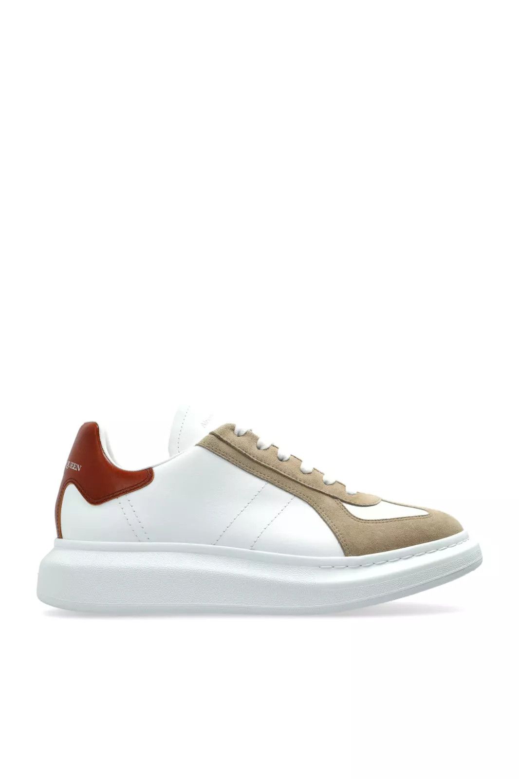 AMCQ Oversized Retro Men's Wht/Red Lthr Sneakers New