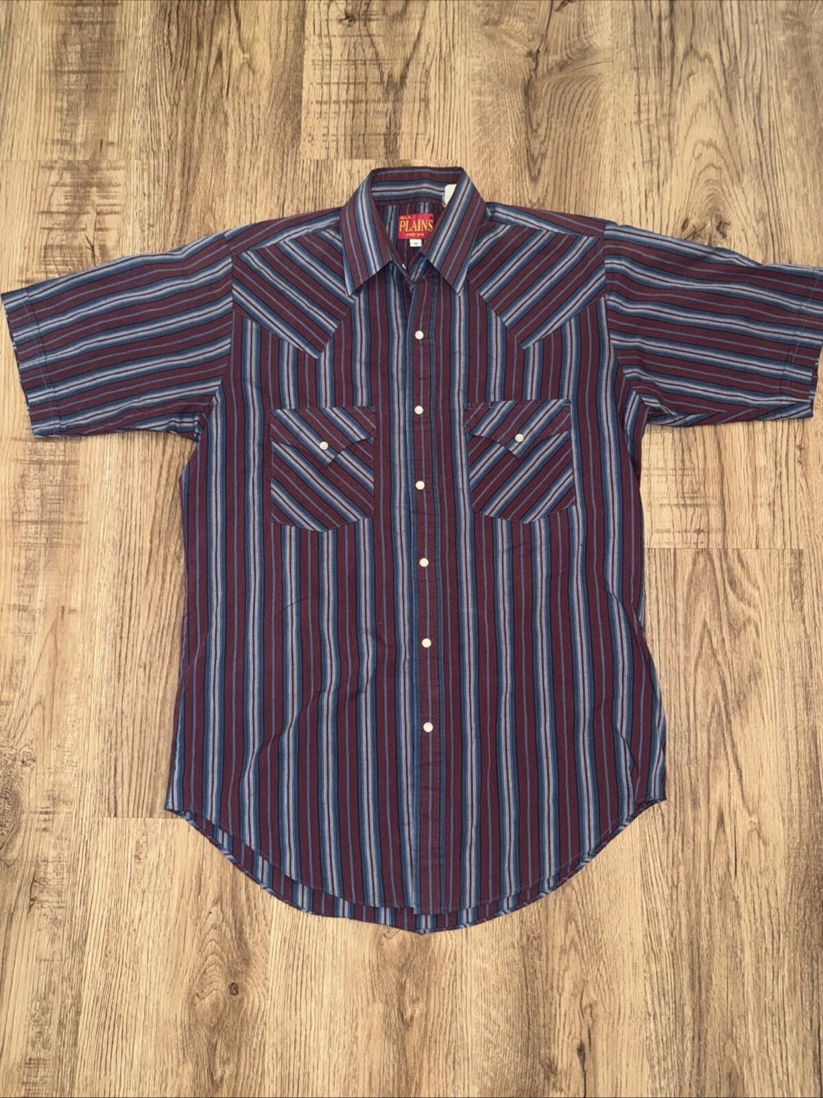 Plain Gravy Plains Pearl Snap Men's Small Shirt Red Western Stripe Size US S / EU 44-46 / 1 - 1 Thumbnail