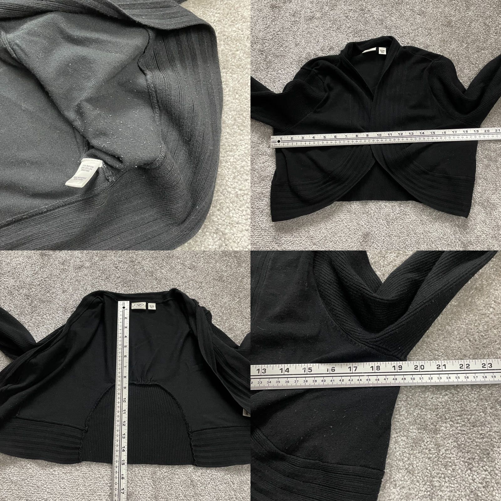 Vintage Cato Sweater Cardigan Women 18/20 Solid Black Long Sleeve Knit Casual All Seasons Raglan Sleeve Vintage No Size XXL / US 16-18 / IT 52-54 - 8 Thumbnail