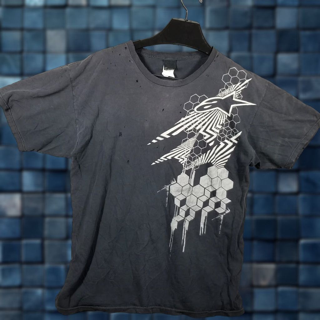 Alpinestars VINTAGE Y2K Alpinestars Graphic Shirt Black Adult Large Distressed Grunge Motorcycle Mens Size US L / EU 52-54 / 3 - 1 Thumbnail