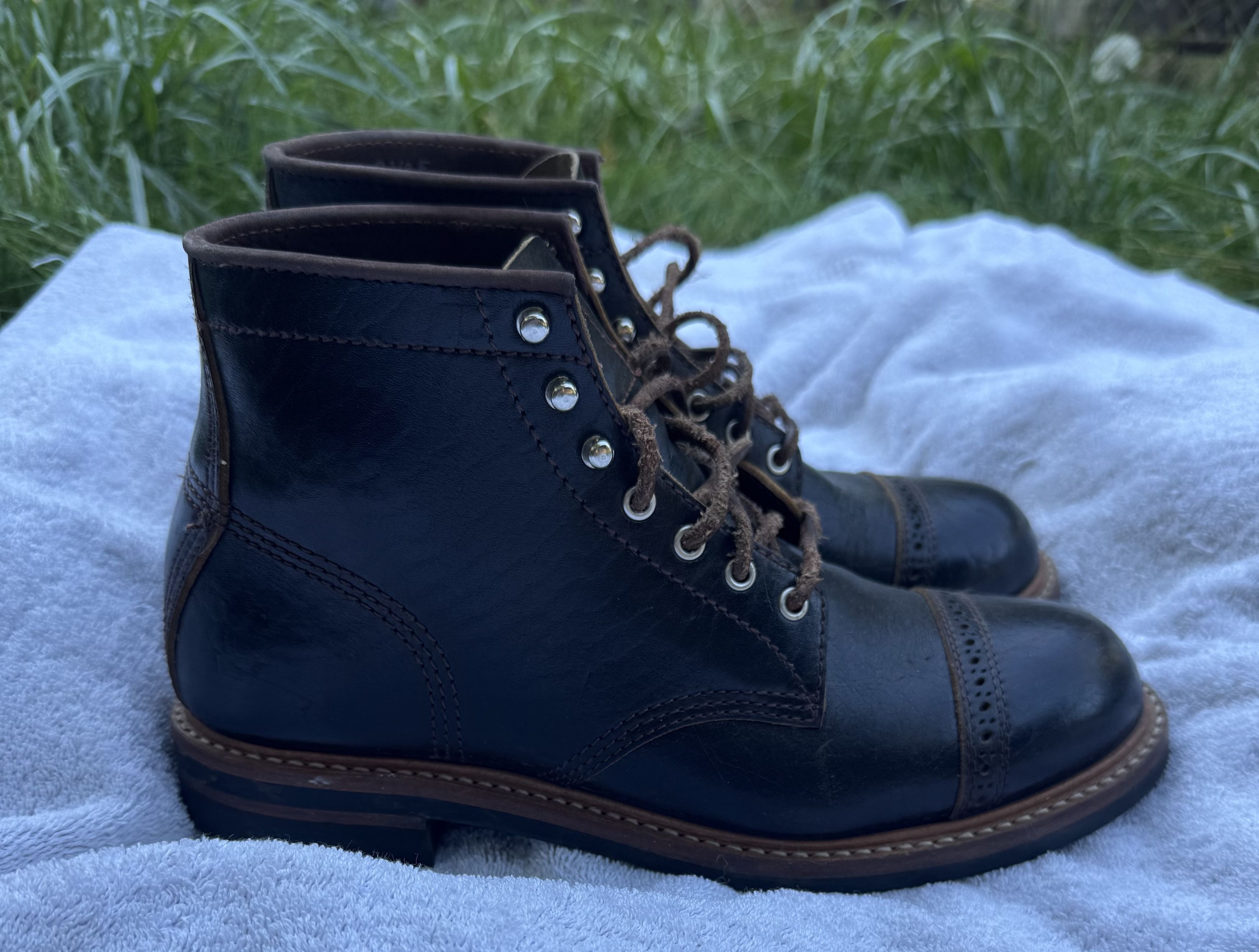 John Lofgren COMBAT BOOTS in BLACK SHINKI HORSEBUTT