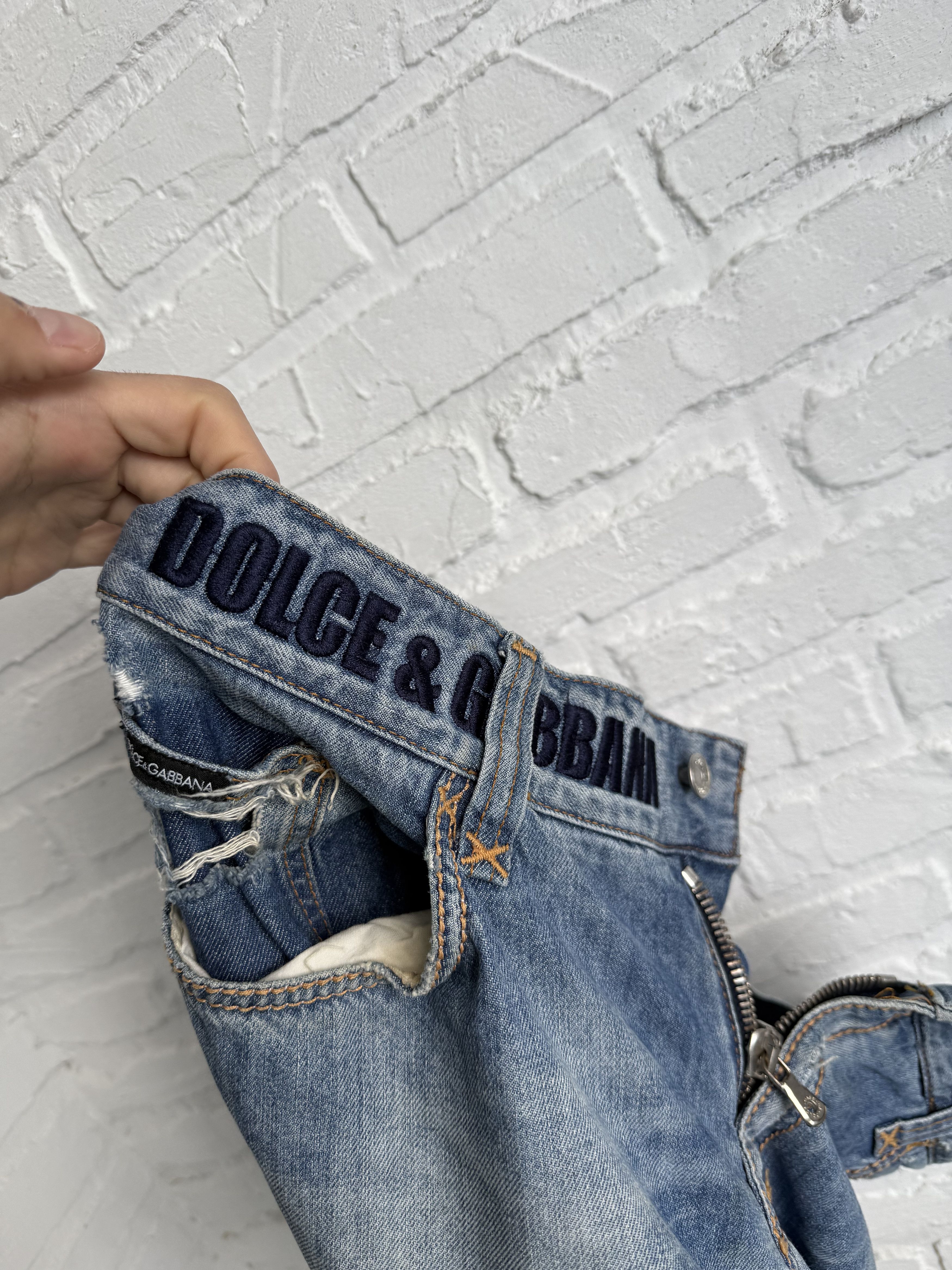 Dolce & Gabbana Vintage 2000s Dolce & Gabbana distressed jeans peace logo Size US 36 / EU 52 - 7 Thumbnail