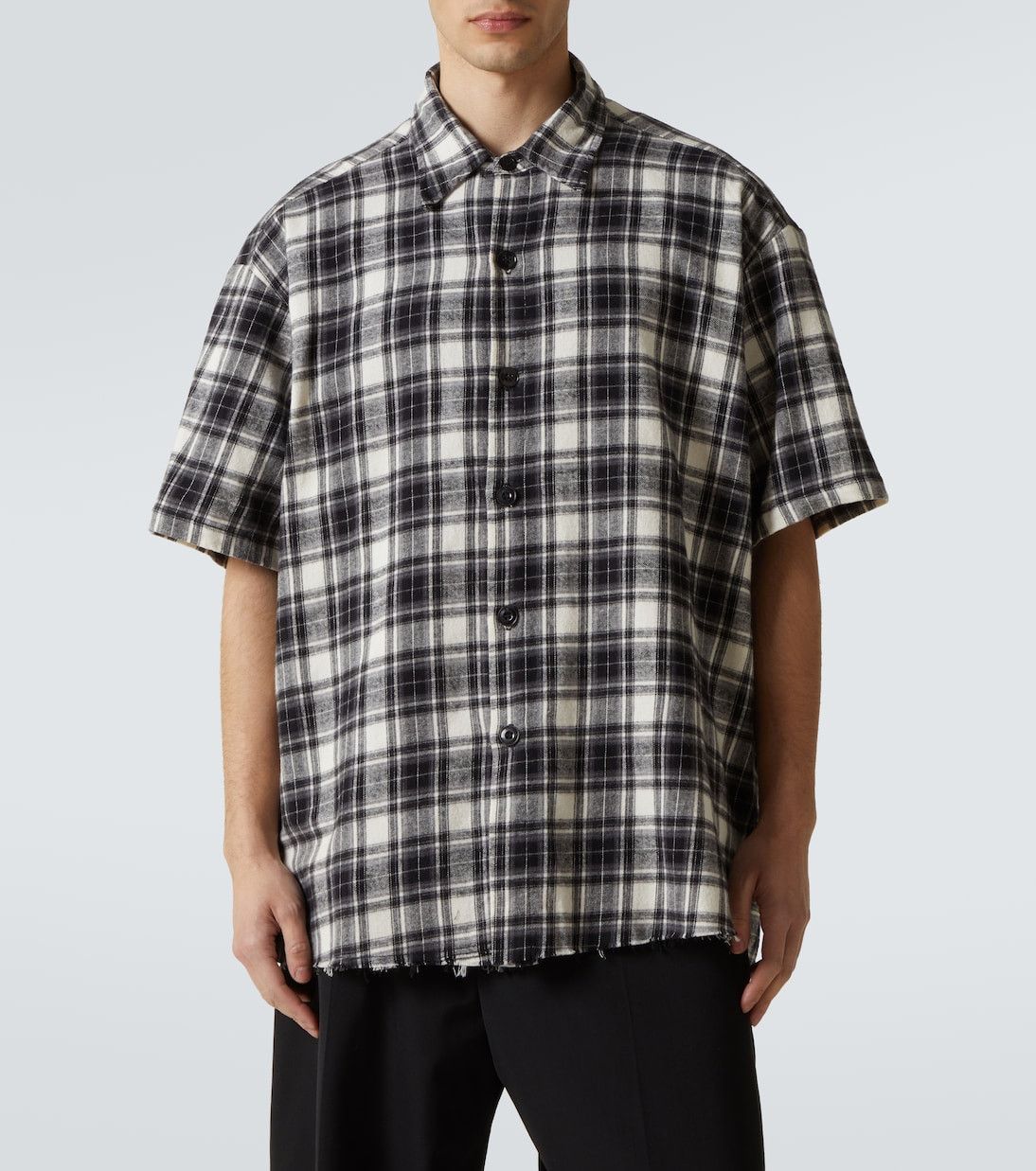 Greg Lauren $750 Greg Lauren Short Sleeve Plaid Shirt Size US XL / EU 56 / 4 - 2 Thumbnail