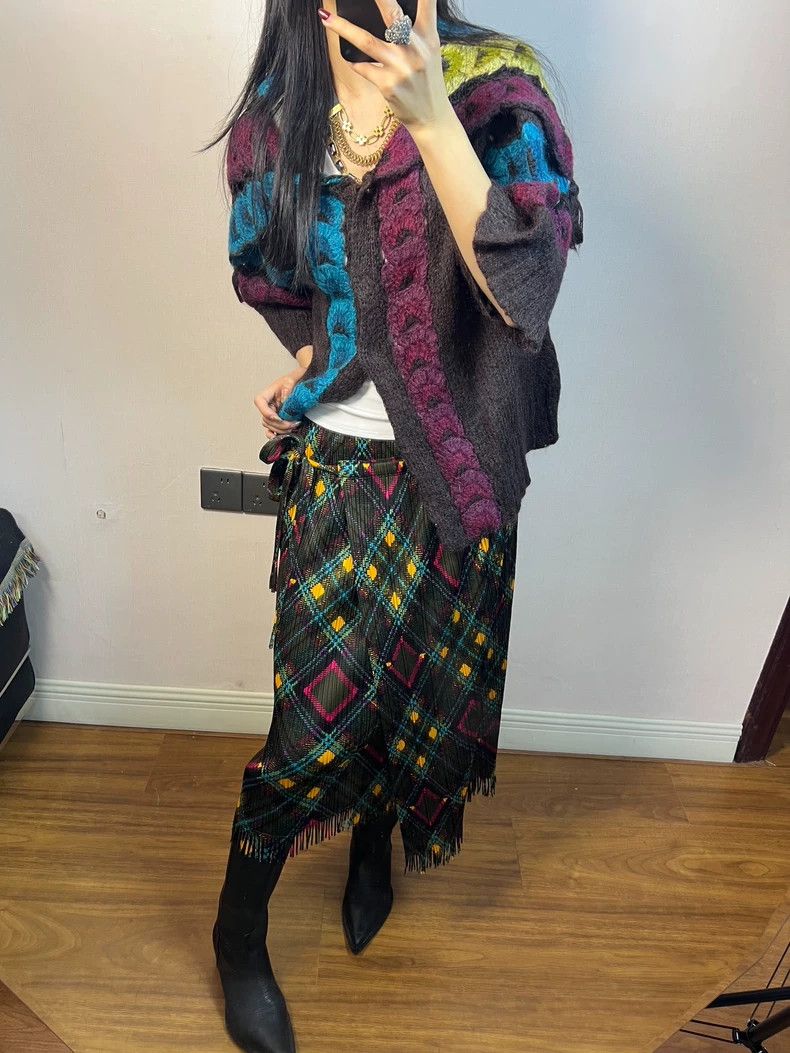 Kenzo KENZO Ruffled fringe patchwork cardigan coat Size S / US 4 / IT 40 - 7 Thumbnail