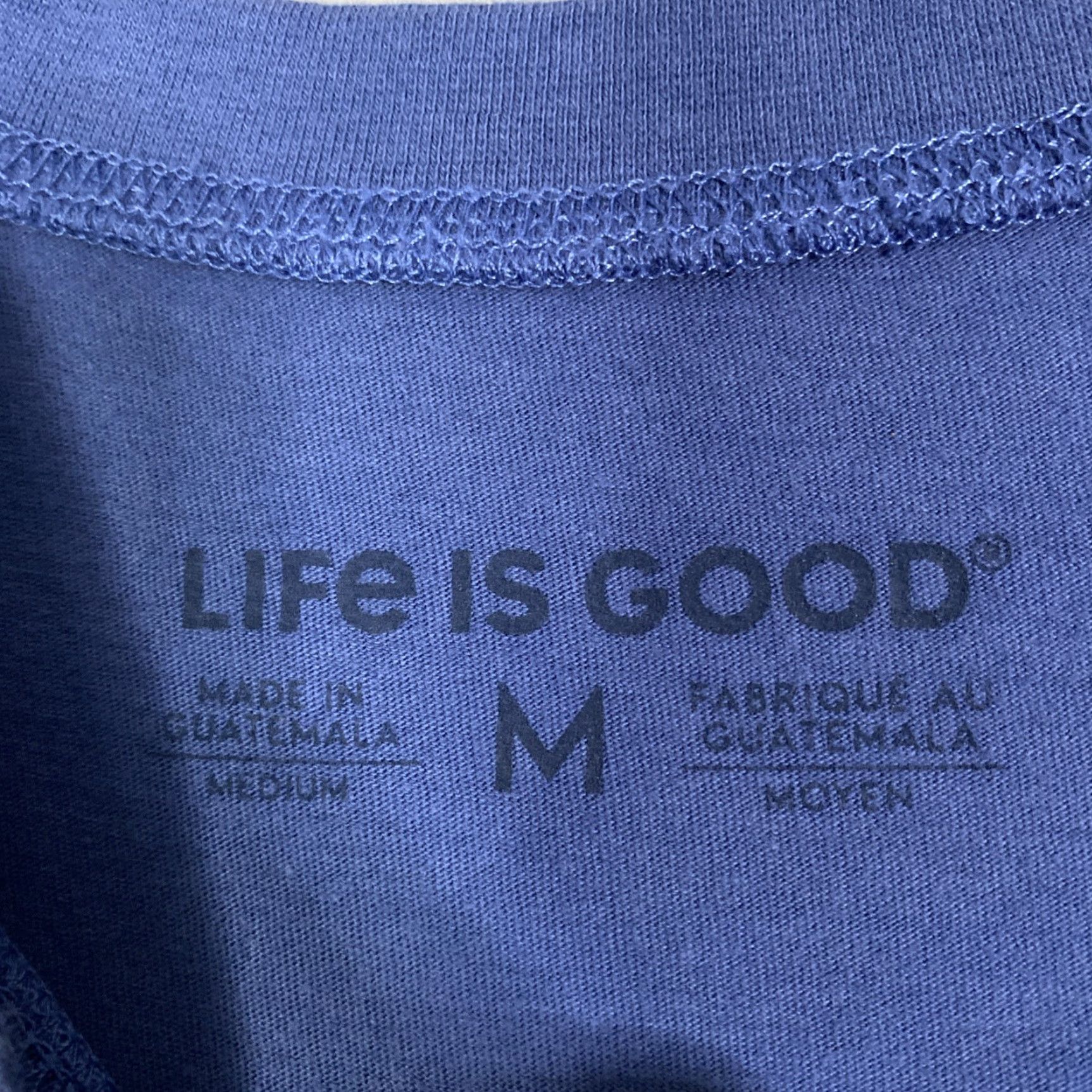 Life is Good Life is Good Cycling T Shirt Mens M Blue Bike More Worry Less 90s? Size US M / EU 48-50 / 2 - 3 Thumbnail