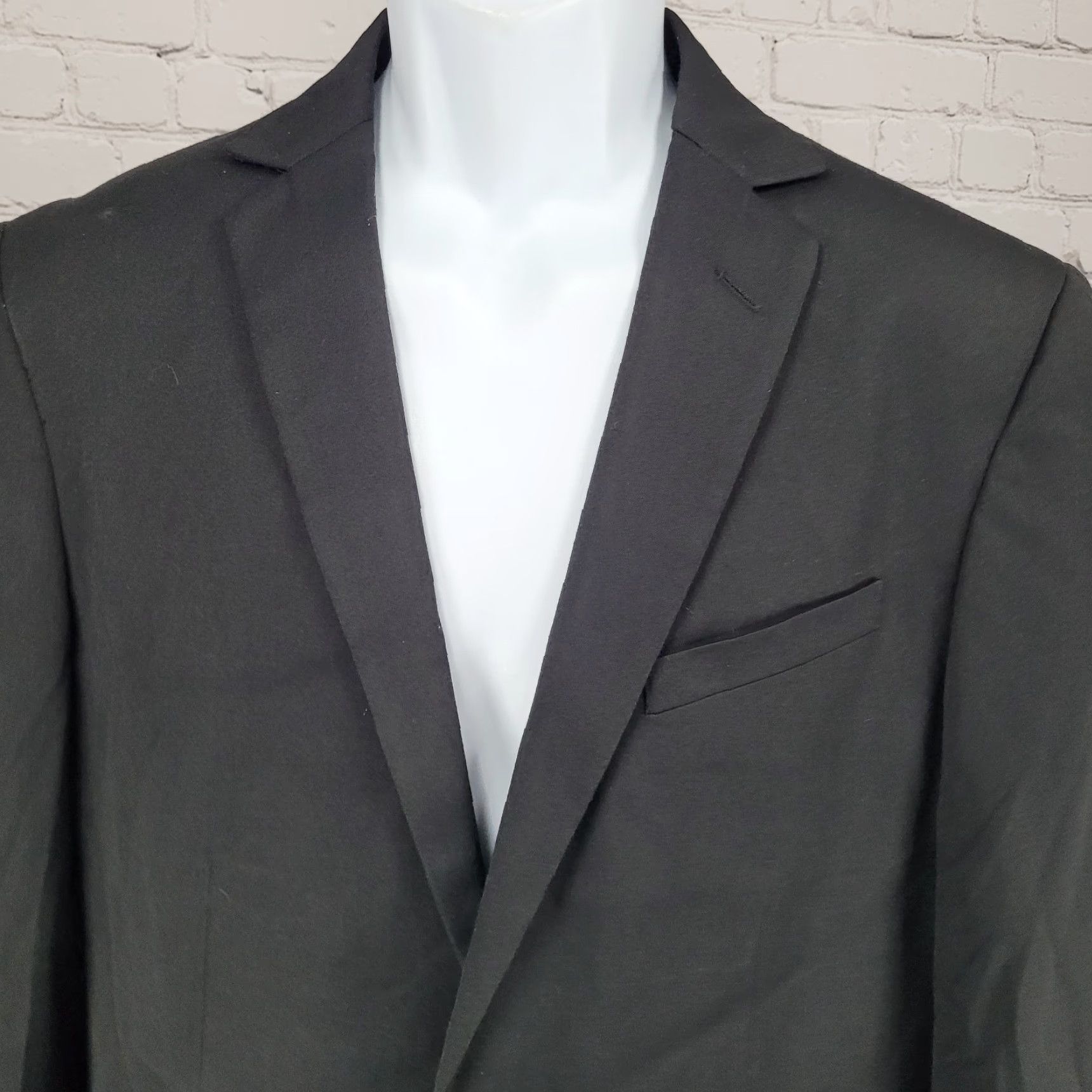Vintage Public Notices Black Blazer Medium M 2 Button Notch Ventless Sport Coat Size 40R - 7 Thumbnail