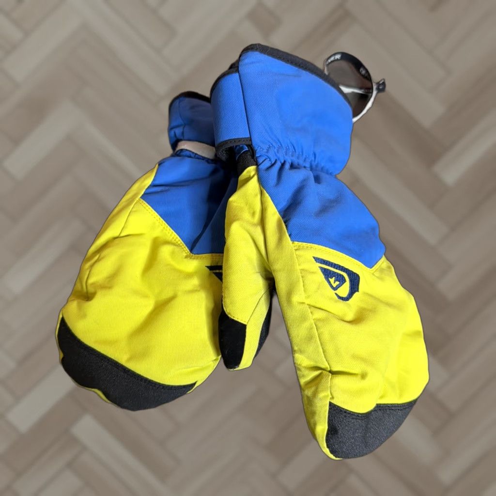 Quiksilver Quicksilver Mens Gloves Mittens Blue Yellow Snow Winter Fleece 100% Polyester Waterproof Windproof Lined Packable Non-Slip Medium Size ONE SIZE - 1 Thumbnail