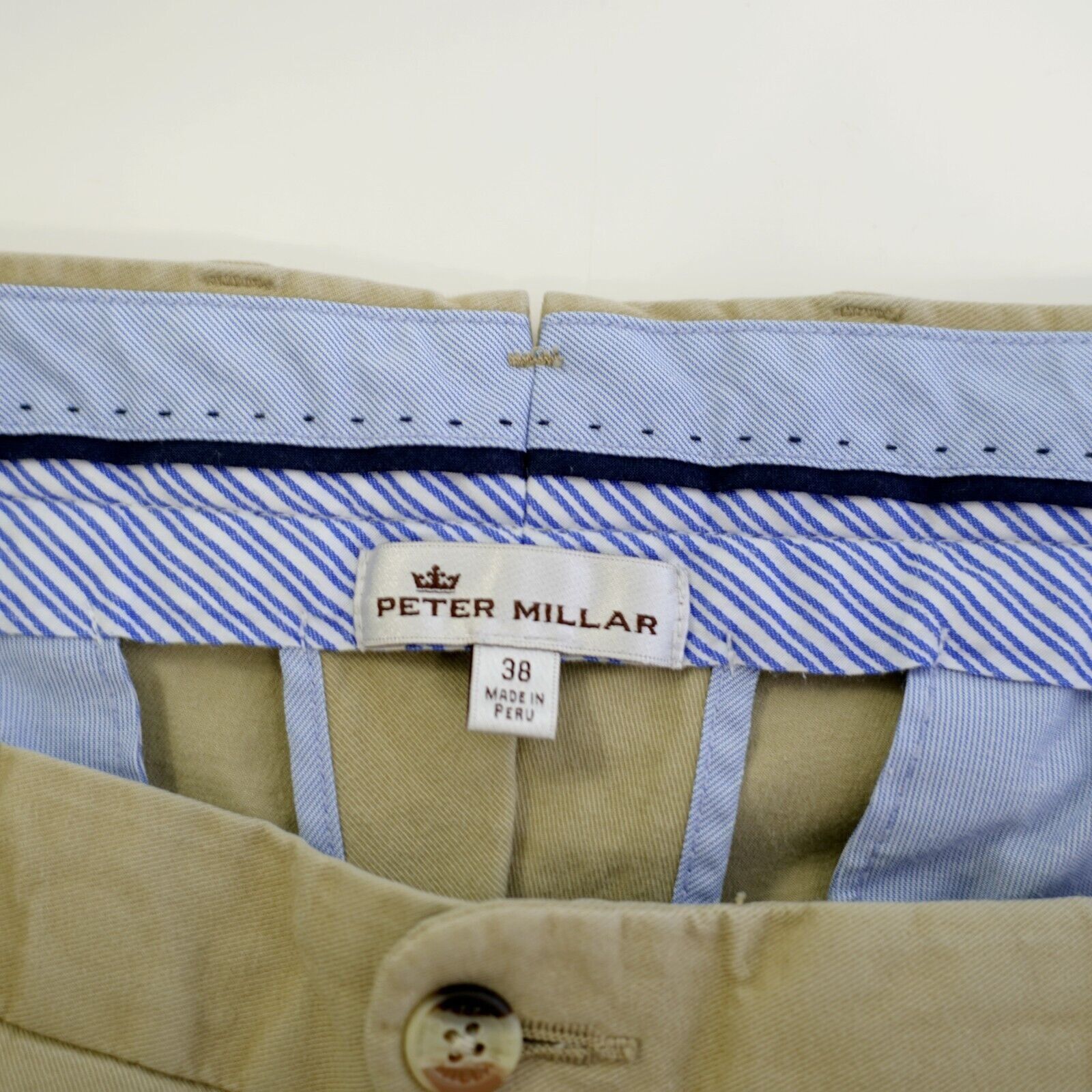 Peter Millar Peter Millar Tan Cotton Chino Pants 38/27 Mid Rise Flat Fron Size US 38 / EU 54 - 6 Thumbnail