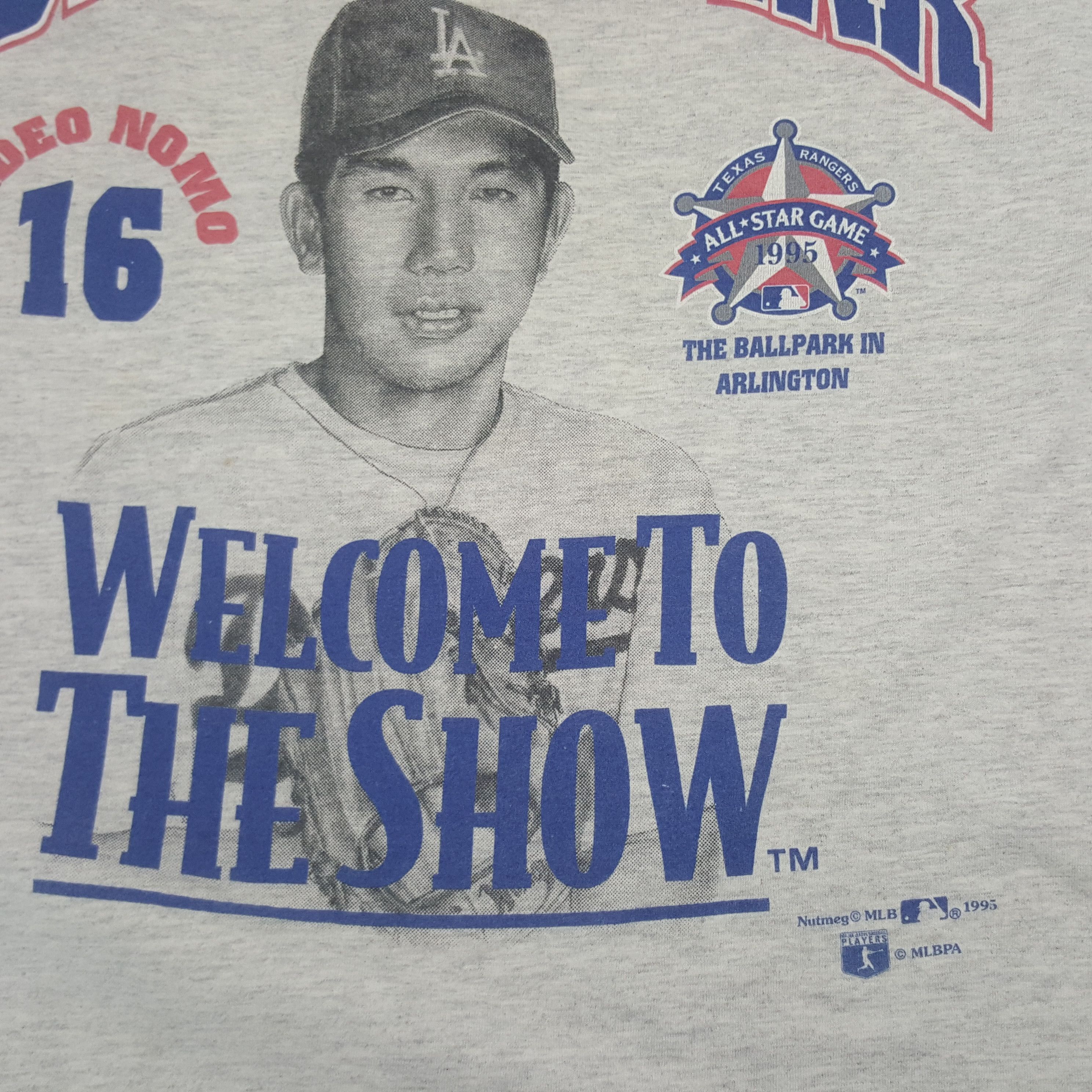 MLB × Nutmeg × Vintage Vintage Nutmeg Hideo Nomo 16 Baseball Team 1995 Tshirt Size US L / EU 52-54 / 3 - 7 Thumbnail