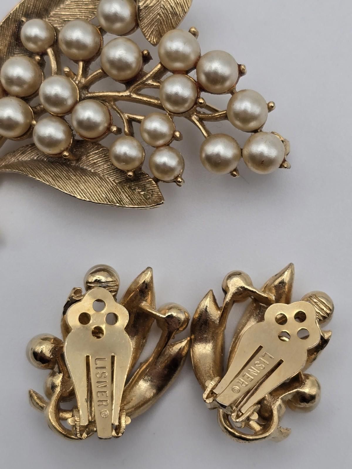 Other Vintage Lisner Faux Pearl Brooch & Earring Set Size ONE SIZE - 7 Thumbnail