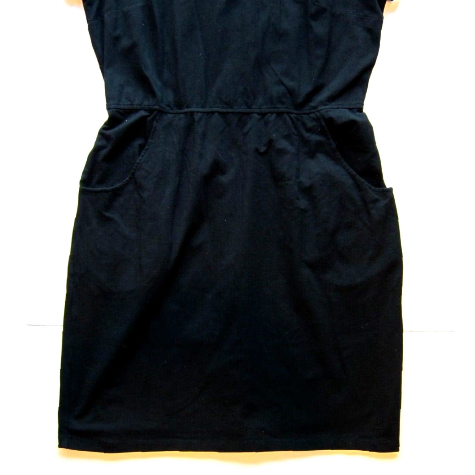 Vintage eShakti Black Cotton Stretch Pocket Fit Flare Sheath Shift Tunic Dress XL-18 Size XL / US 12-14 / IT 48-50 - 5 Thumbnail