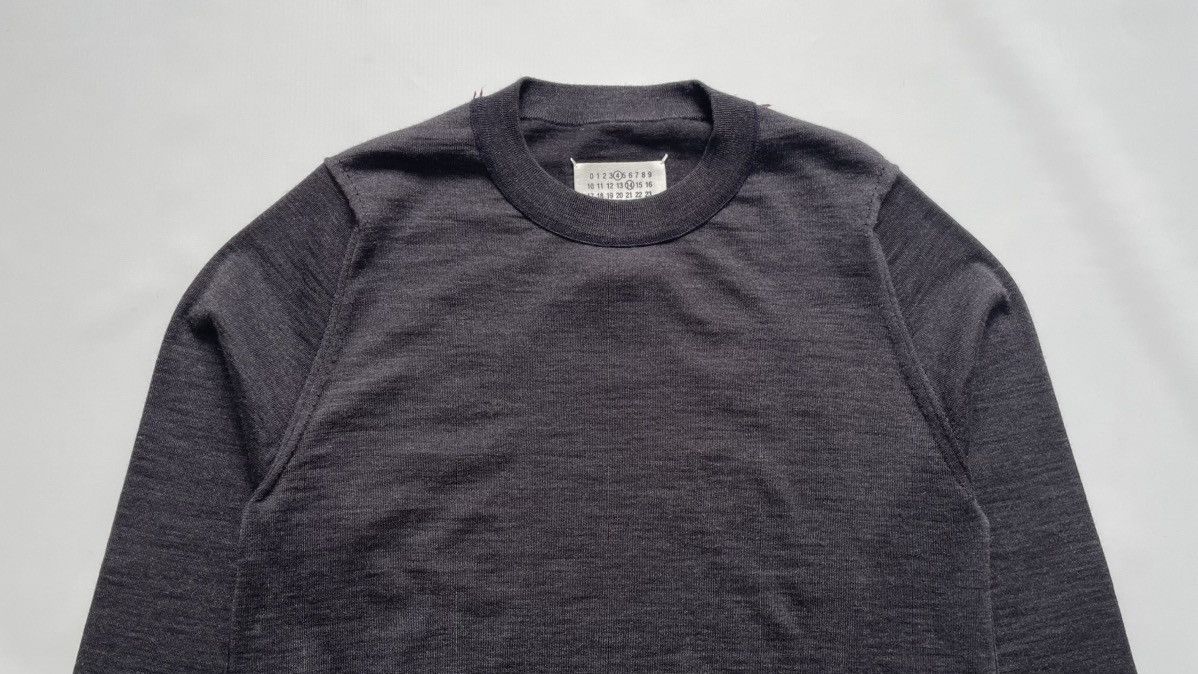 Maison Margiela A/W 23 Gray Wool Inside Out Seam Sweater Size US M / EU 48-50 / 2 - 2 Thumbnail