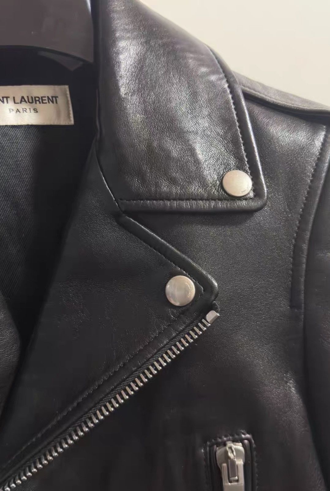 Saint Laurent Paris Saint Laurent Women’s Classic Moto Leather Jacket Outerwear Size XS / US 0-2 / IT 36-38 - 3 Thumbnail