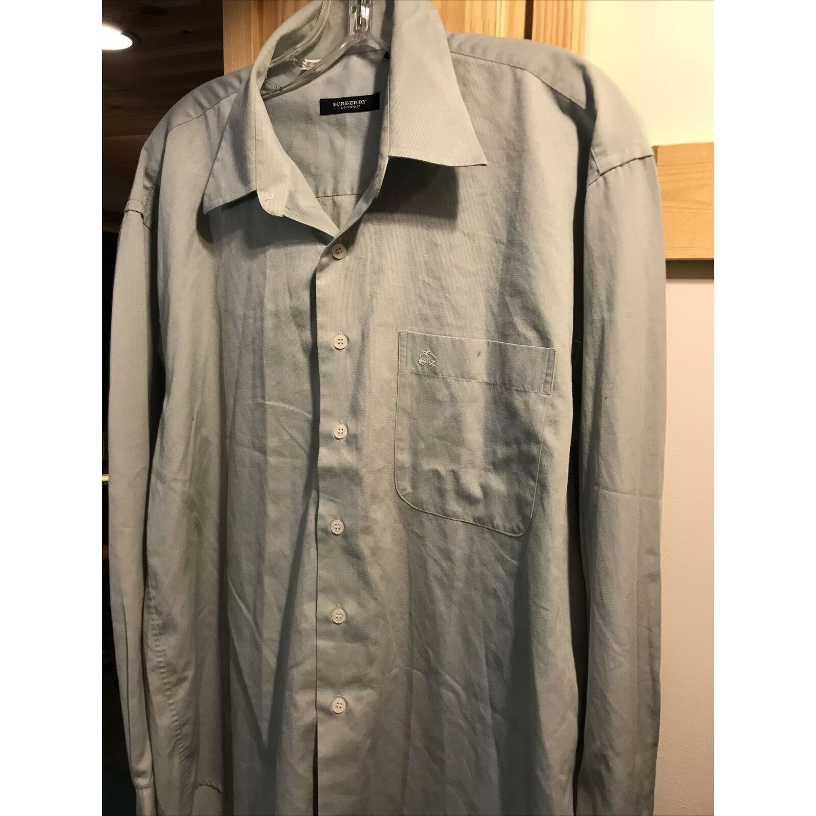 Burberry Burberry London Men’s XL Khaki 17-17.5 42-43 LS Cotton Shirt Size US XL / EU 56 / 4 - 9 Thumbnail