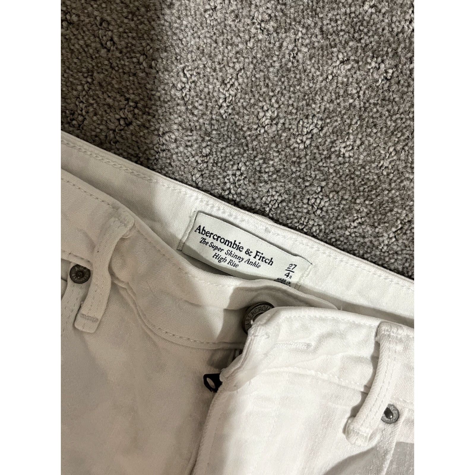 Abercrombie & Fitch Abercrombie & Fitch Jeans Women Skinny High Rise 27/4 White Denim 4 Slim/Size 4 Women's 90s? Size 27" / US 4 / IT 40 - 5 Thumbnail