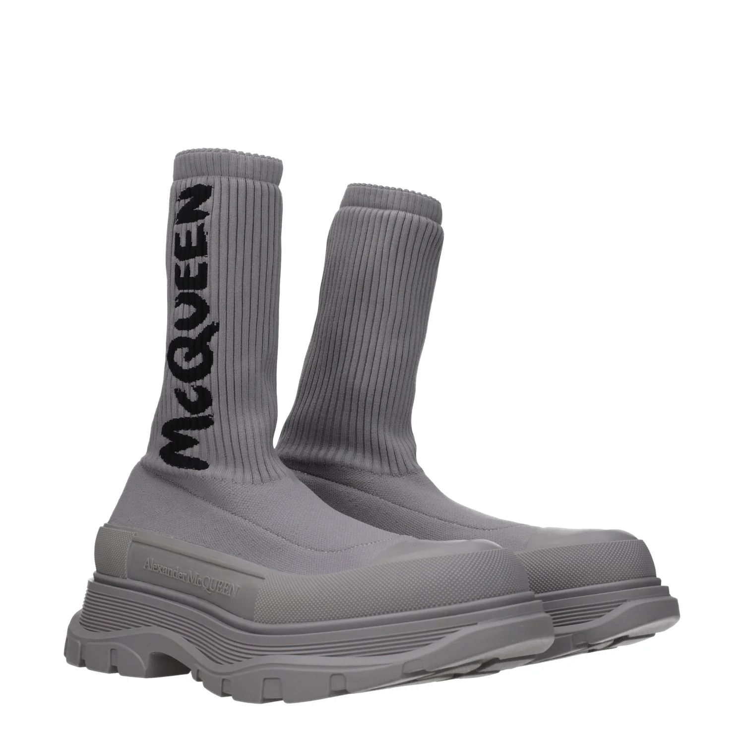 Alexander McQueen ob1o1e0225 Fabric Ankle Boots in Gray Size US 7 / EU 40 - 2 Thumbnail