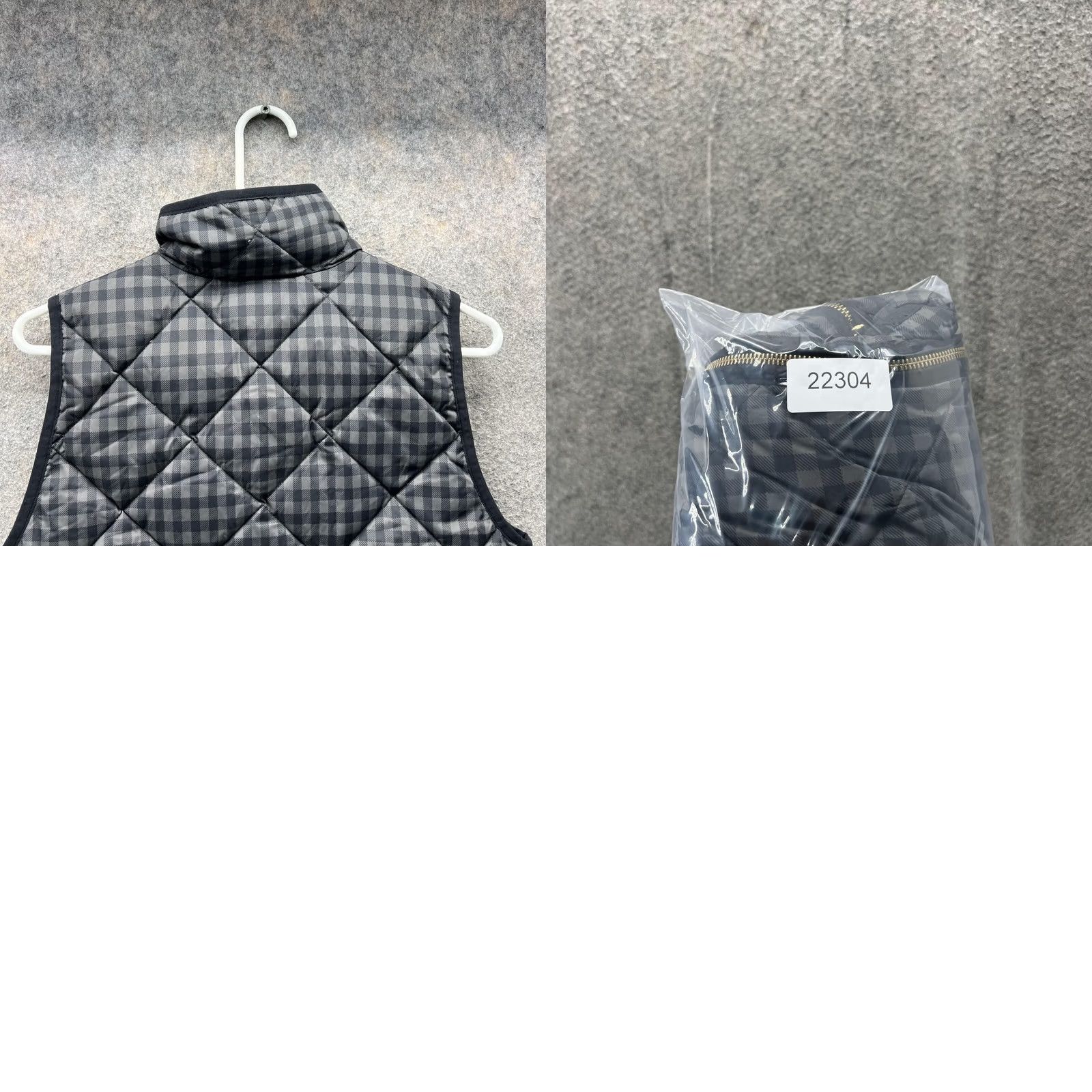 J.Crew VINTAGE J.CREW Vest Women XS Black Full Zip Puffer Sleeveless Jacket Quilted Check Gold Size XS / US 0-2 / IT 36-38 - 8 Thumbnail