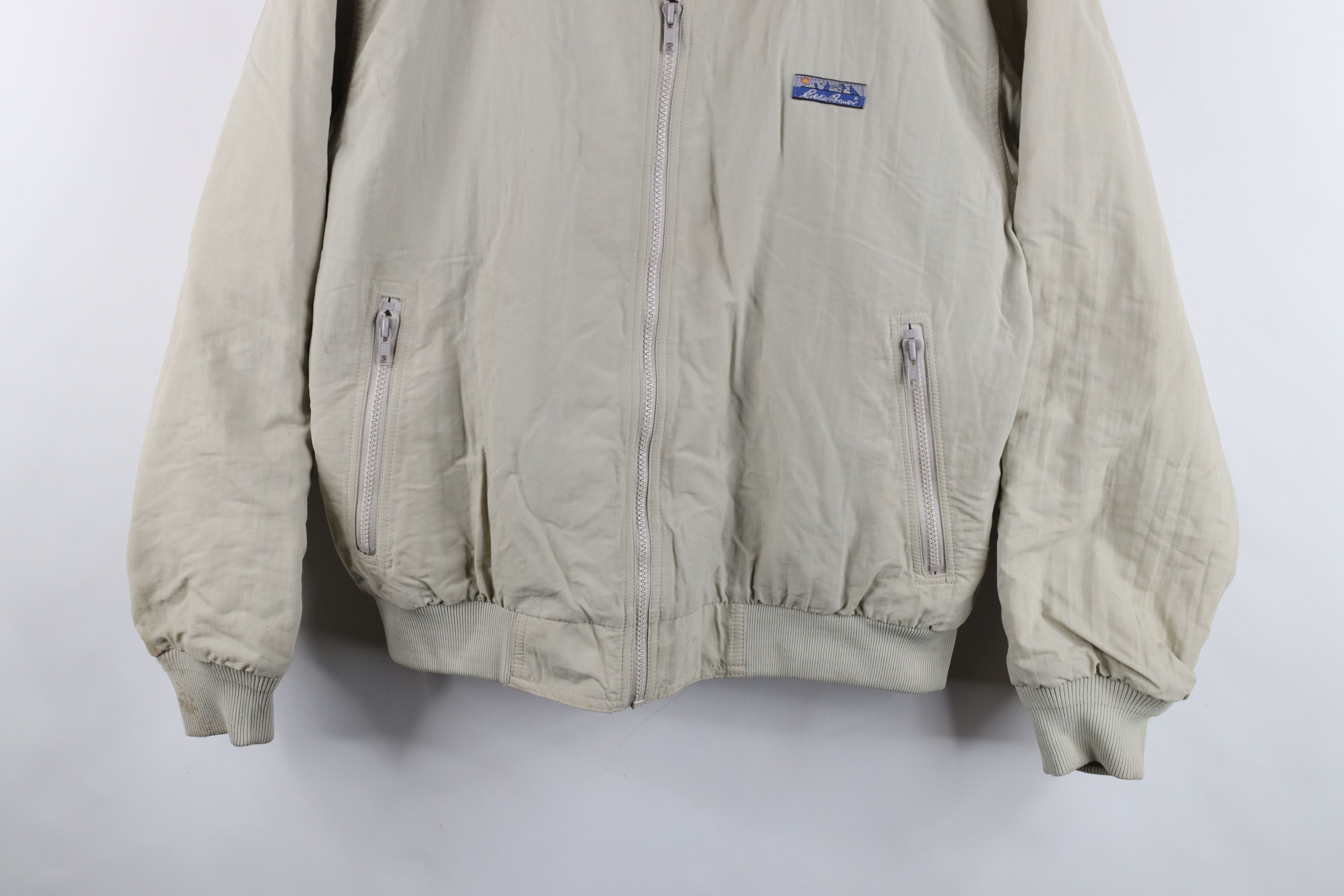 Eddie Bauer Vintage 90s Eddie Bauer Fleece Lined Zip Bomber Jacket Beige Size US S / EU 44-46 / 1 - 3 Thumbnail