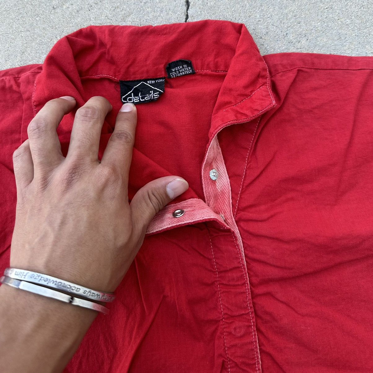 Vintage 1970s Sun Faded Red Cotton Jacket Size US S / EU 44-46 / 1 - 3 Thumbnail