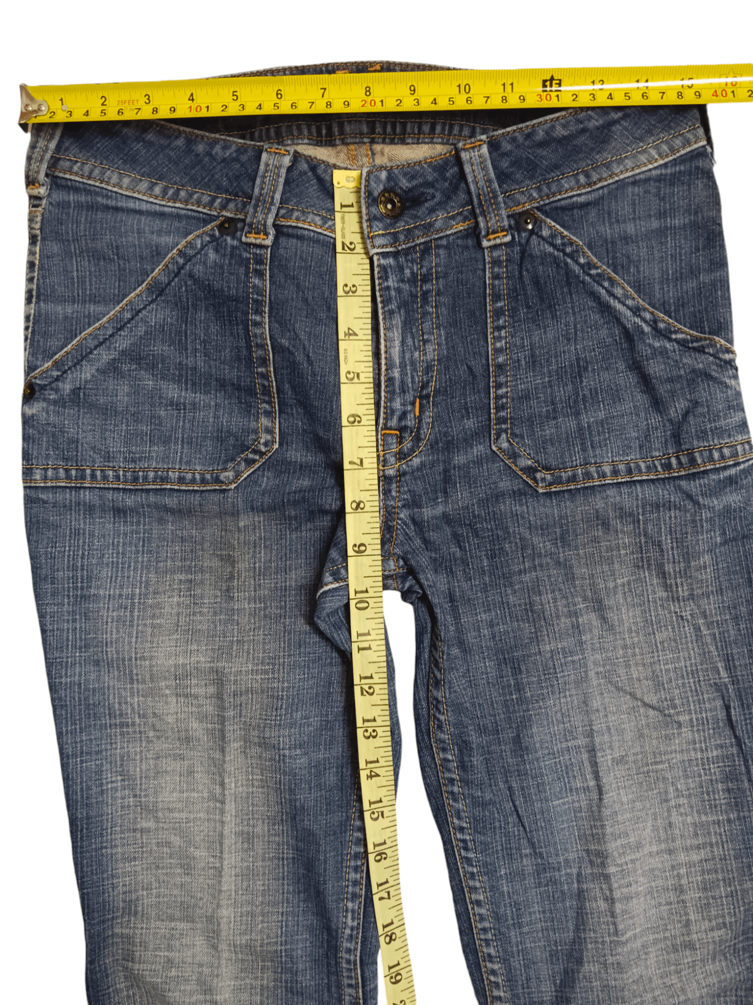 If Six Was Nine Bobson Distressed Stretchable Skinny Flare Bush Denim Size 30" / US 8 / IT 44 - 5 Thumbnail