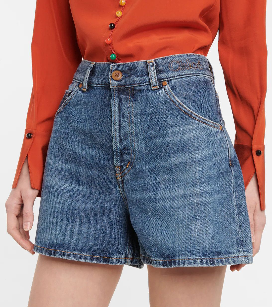 Chloe o1y0825 Denim Short in Blue Size 25" / US 0 / IT 36 - 3 Thumbnail