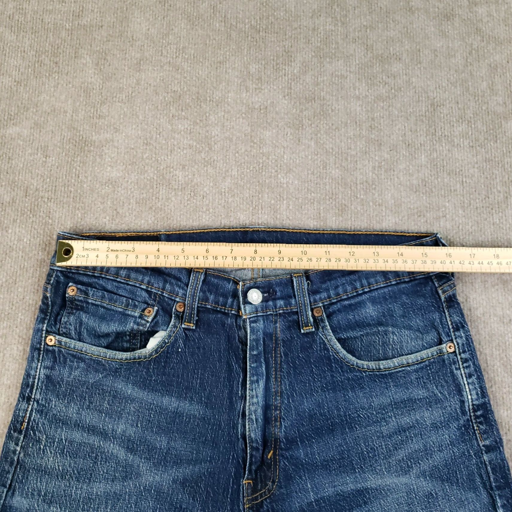 Levi's Levi's 505 Jeans Men 32x29 Blue Straight Classic Stretch Denim Casual Regular Modern 90s Mens Size US 32 / EU 48 - 6 Thumbnail