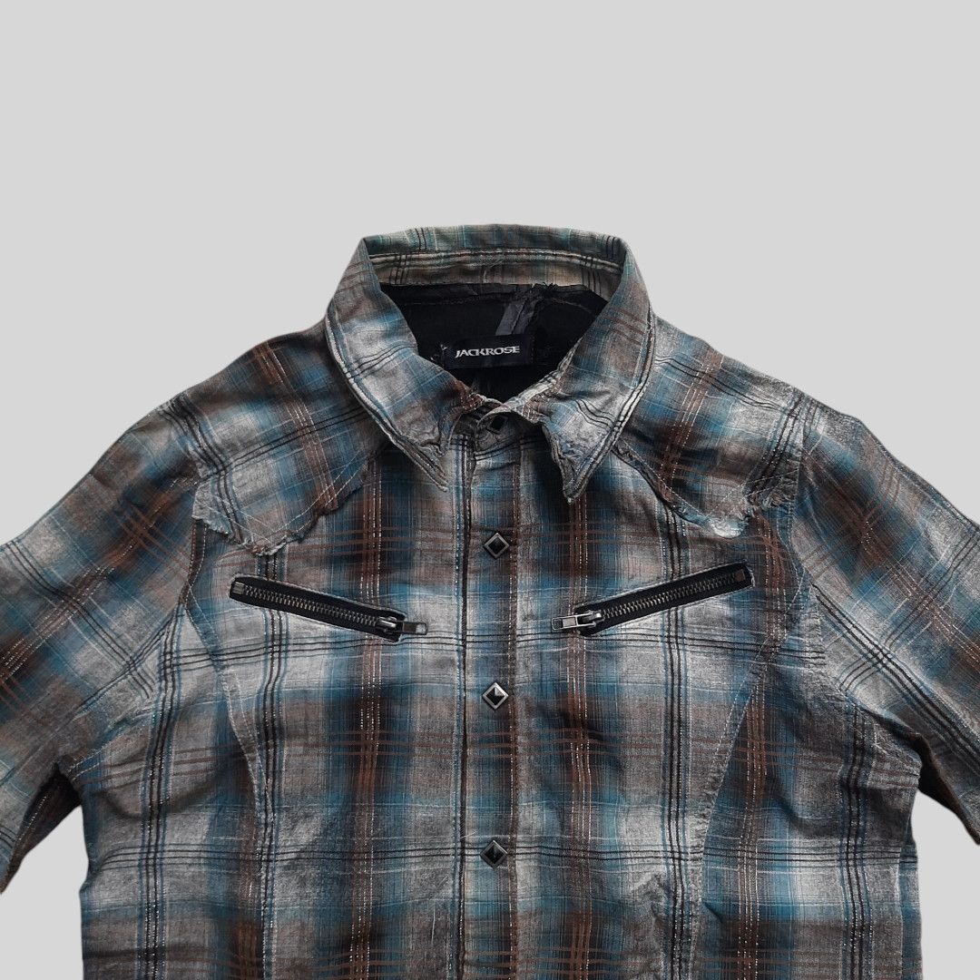 14th Addiction × If Six Was Nine × JACKROSE Jack rose "Aspalt animal outlaw" leather patch western shirt Size US M / EU 48-50 / 2 - 3 Thumbnail