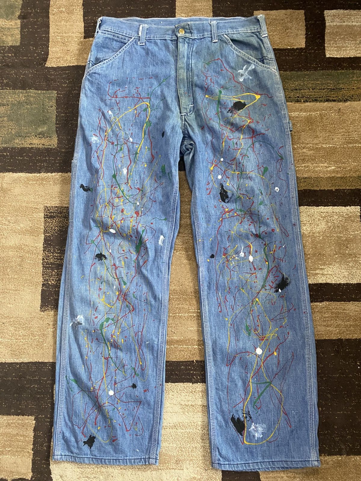 If Six Was Nine × Lee × Vintage Vintage Lee Paint Splatter Carpenter Denim Size US 34 / EU 50 - 1 Thumbnail