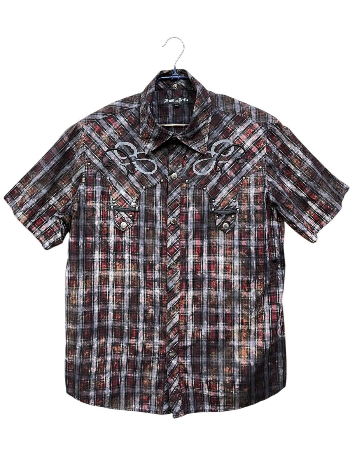 In The Attic In The Attic Punk Smokes Tartan Studded Tribal Shirt M Size US M / EU 48-50 / 2 - 5 Thumbnail