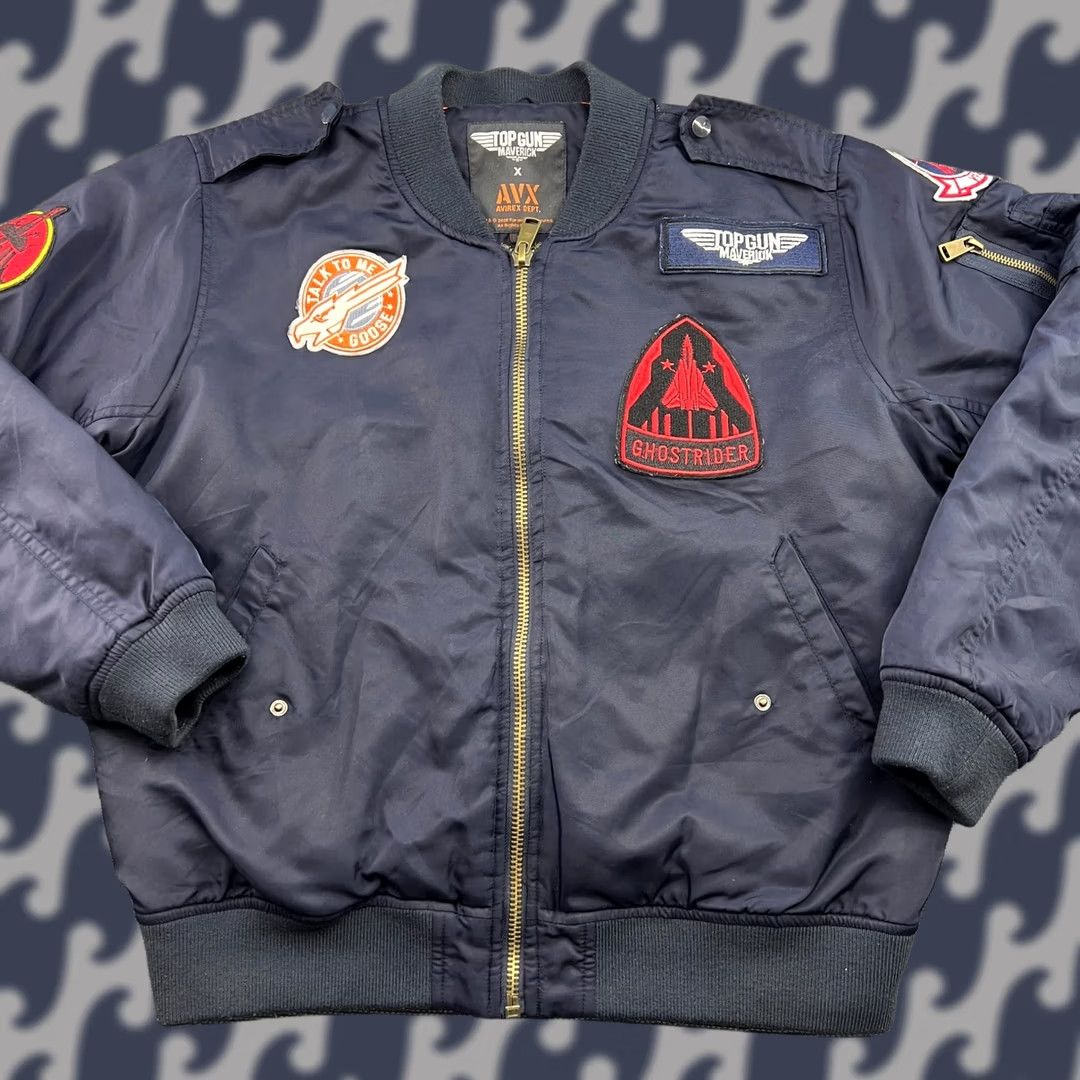 Avirex Avirex Top Gun Maverick Jacket Mens Medium MA-1 Bomber Flight Patch Navy Blue Track Jacket Full Zip Casual Vintage: No Mens Size US M / EU 48-50 / 2 - 1 Thumbnail