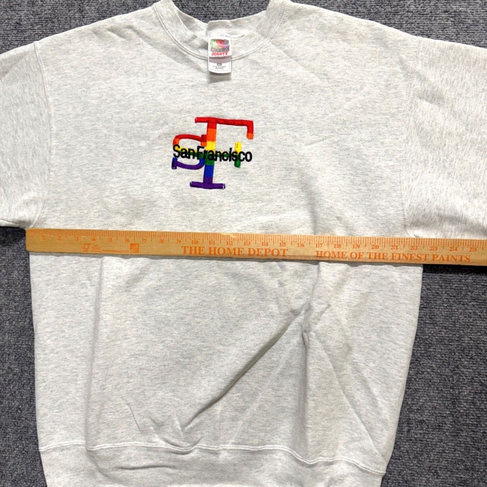 Fruit Of The Loom VINTAGE Fruit of the Loom Sweatshirt Mens XL Pullover Gray Embroidered Cotton Sweatshirt Boy? Size US XL / EU 56 / 4 - 6 Thumbnail